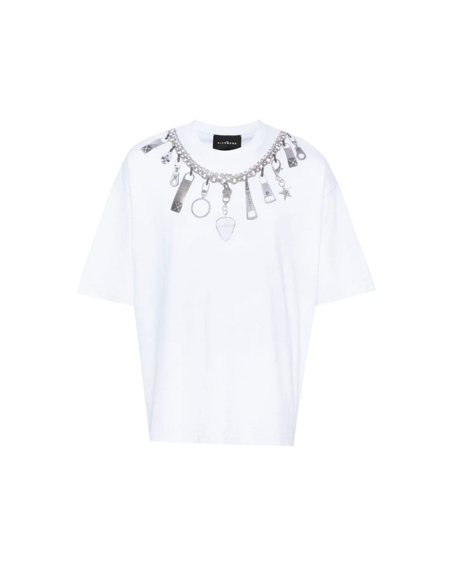 JOHN RICHMOND T-SHIRT WITH DECORATIVE PRINT