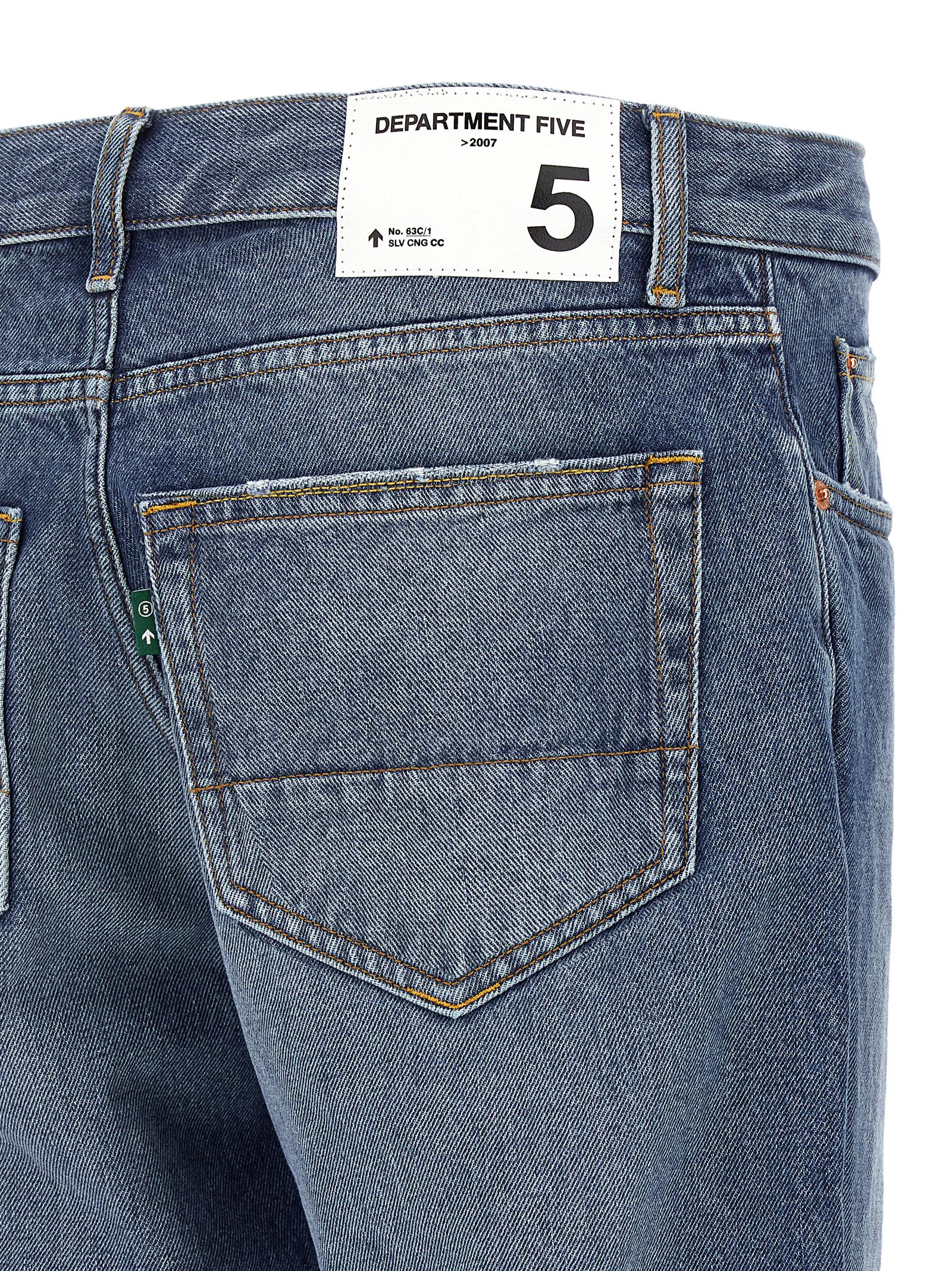 Department Five Straight Leg Stonewashed Denim Jeans With Classic Fit In Blue