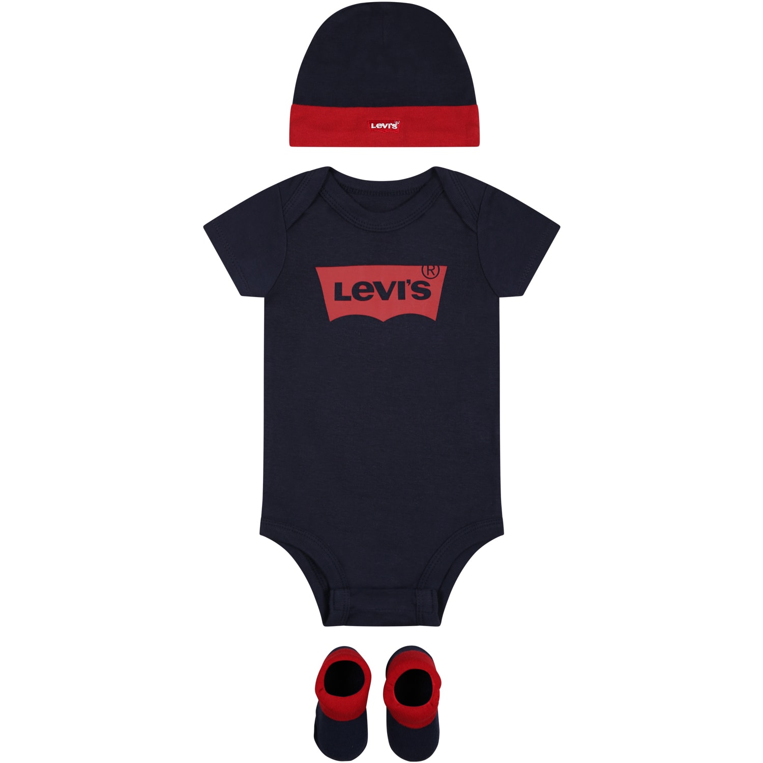 Levi's Multicolor Set For Baby Boy With Logo In Blue