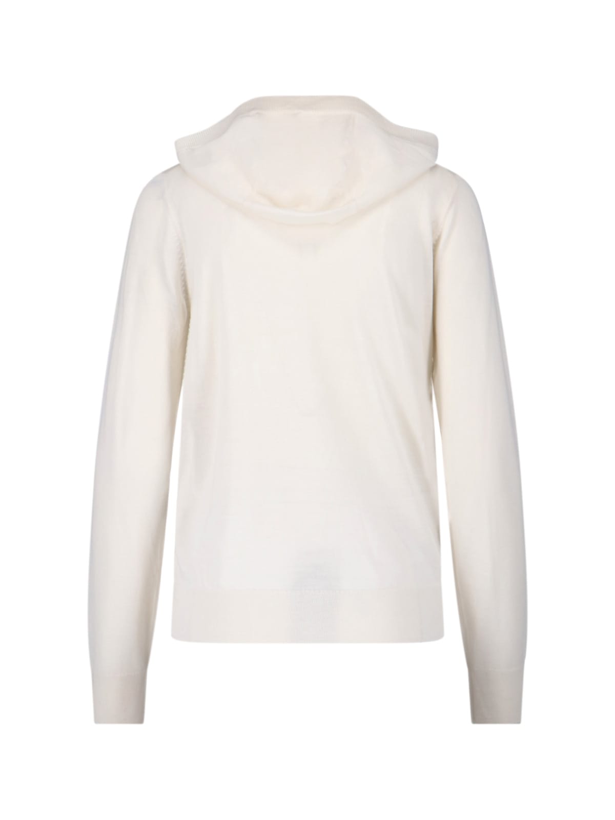 P.a.r.o.s.h Minimalist White Sweater With Ribbed Hem In White