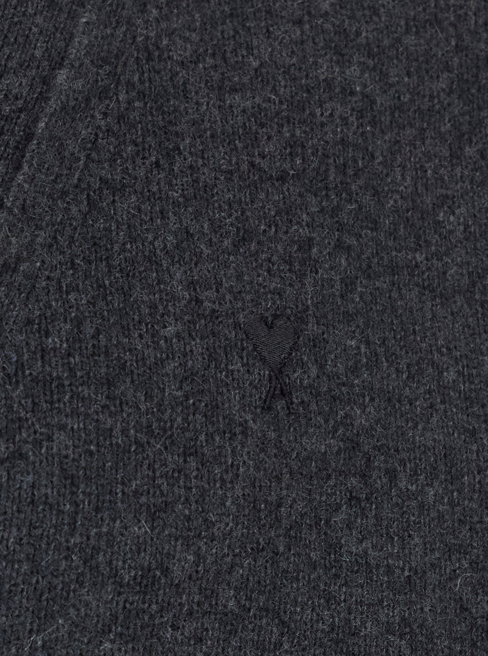 Ami Alexandre Mattiussi Ami Cashmere Blend Cardigan With Deep V-neck In Gray