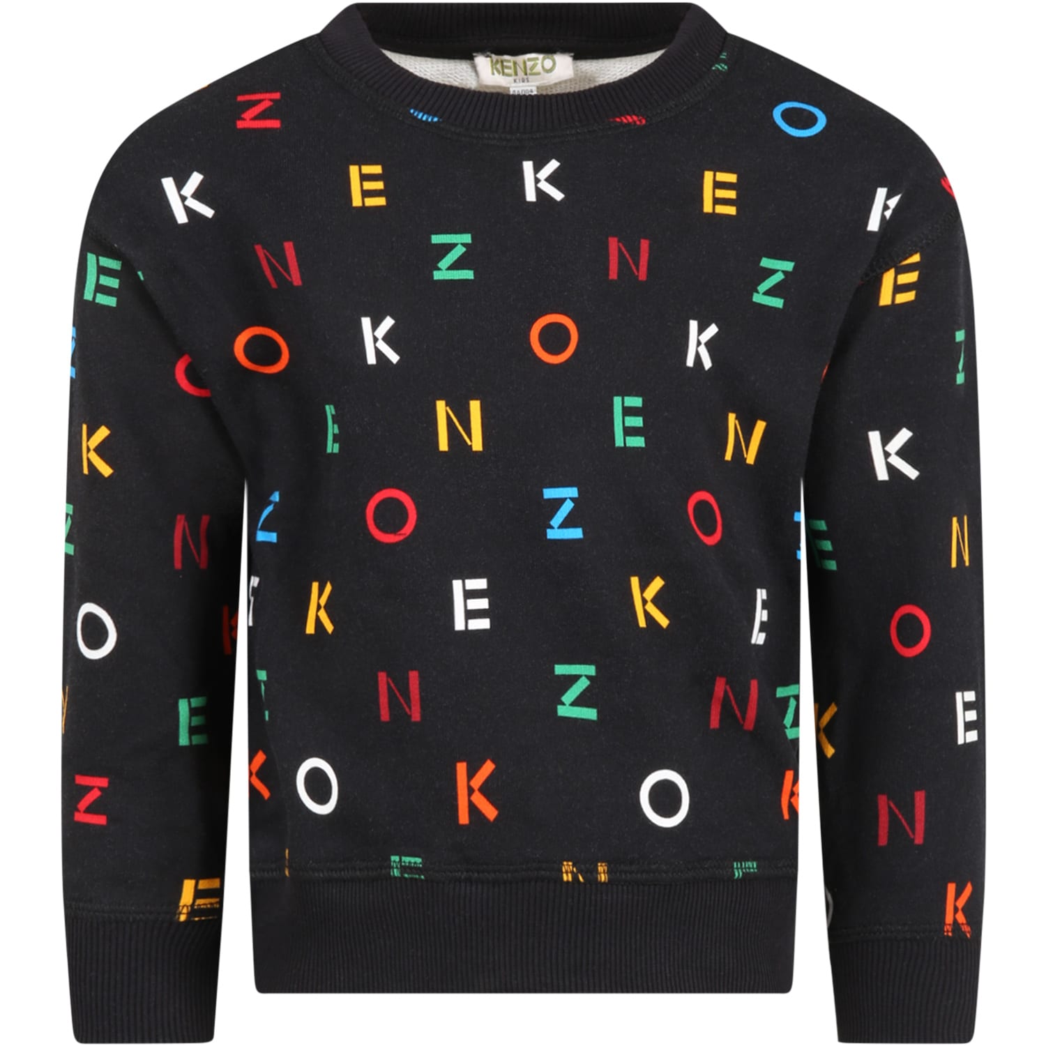 Kenzo Kids Black Sweatshirt For Kids With Logos
