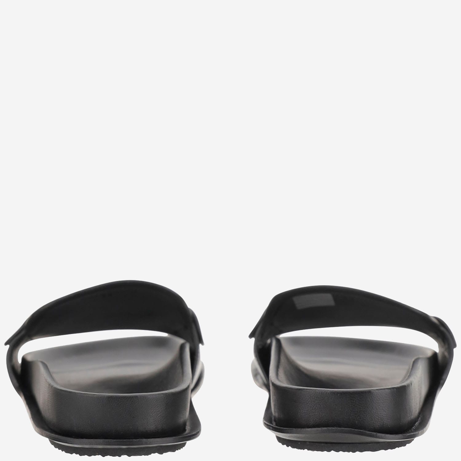 Jacquemus Leather Mocassin Sandal In Black