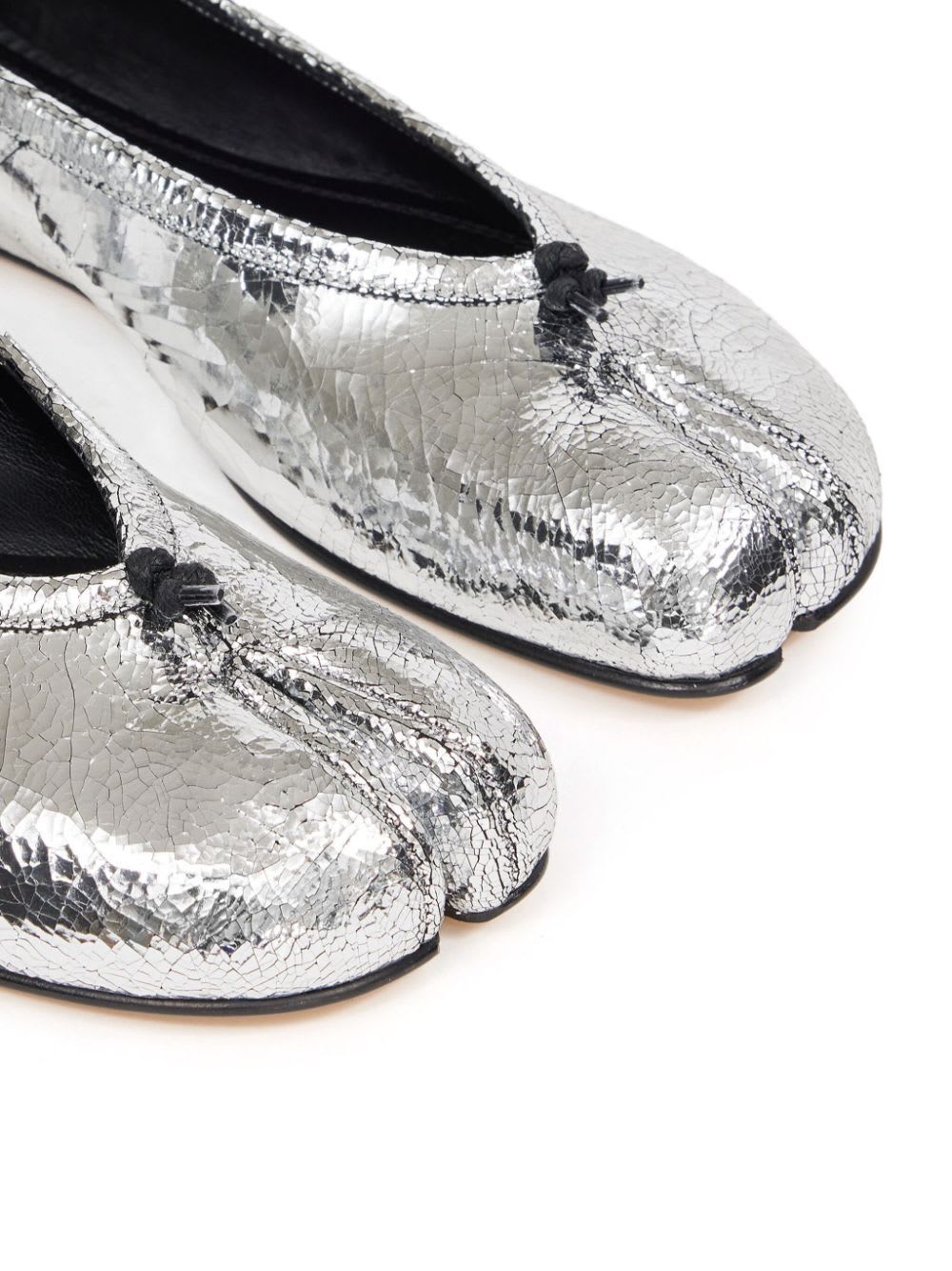 Shop Maison Margiela Tabi Ballerina New In Silver