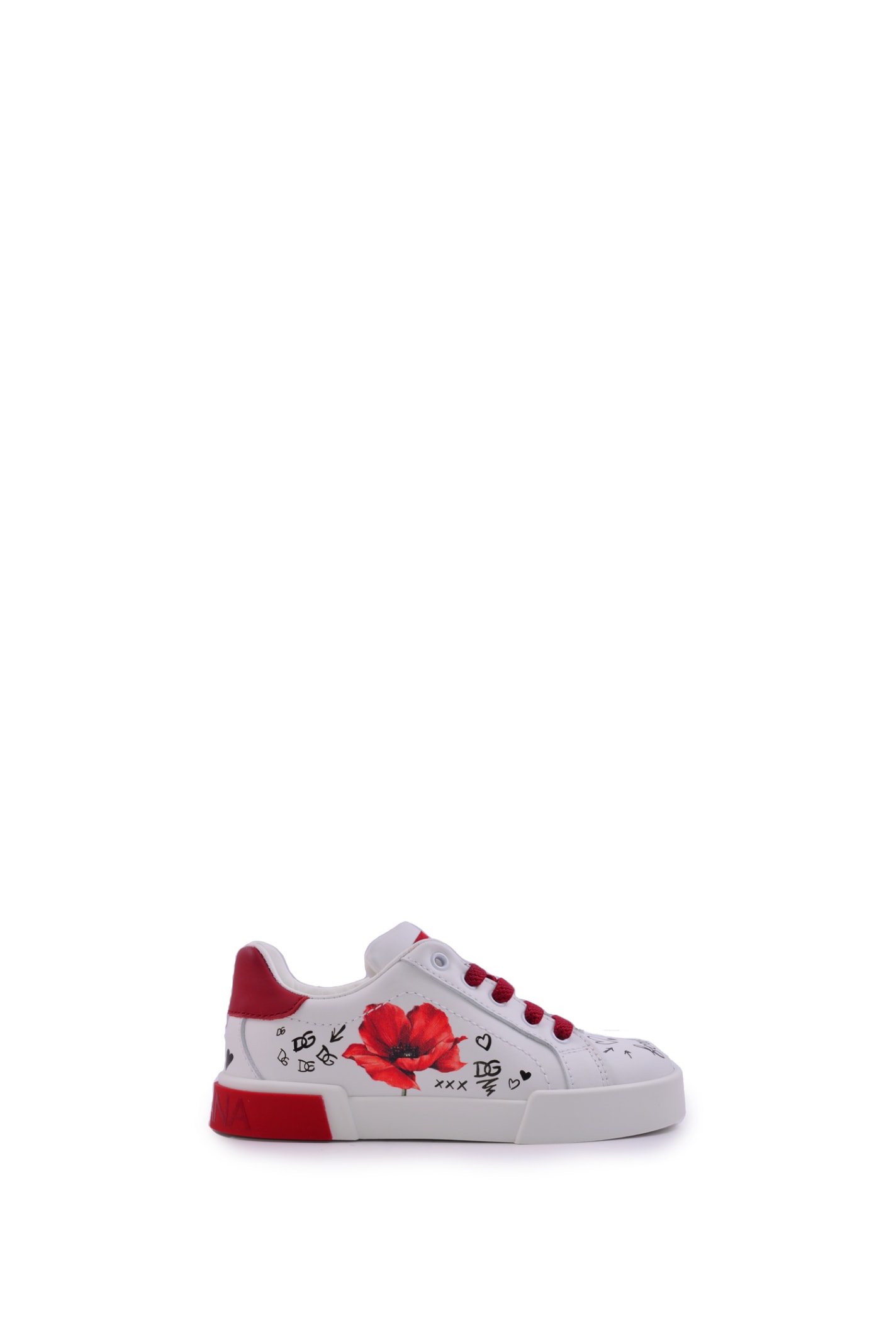 Dolce & Gabbana Sneakers With Poppy Print
