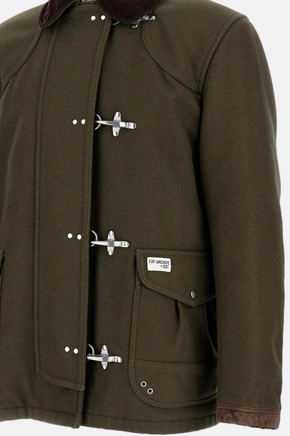 Fay Hook-fastening Patch-pocket Parka In Gray