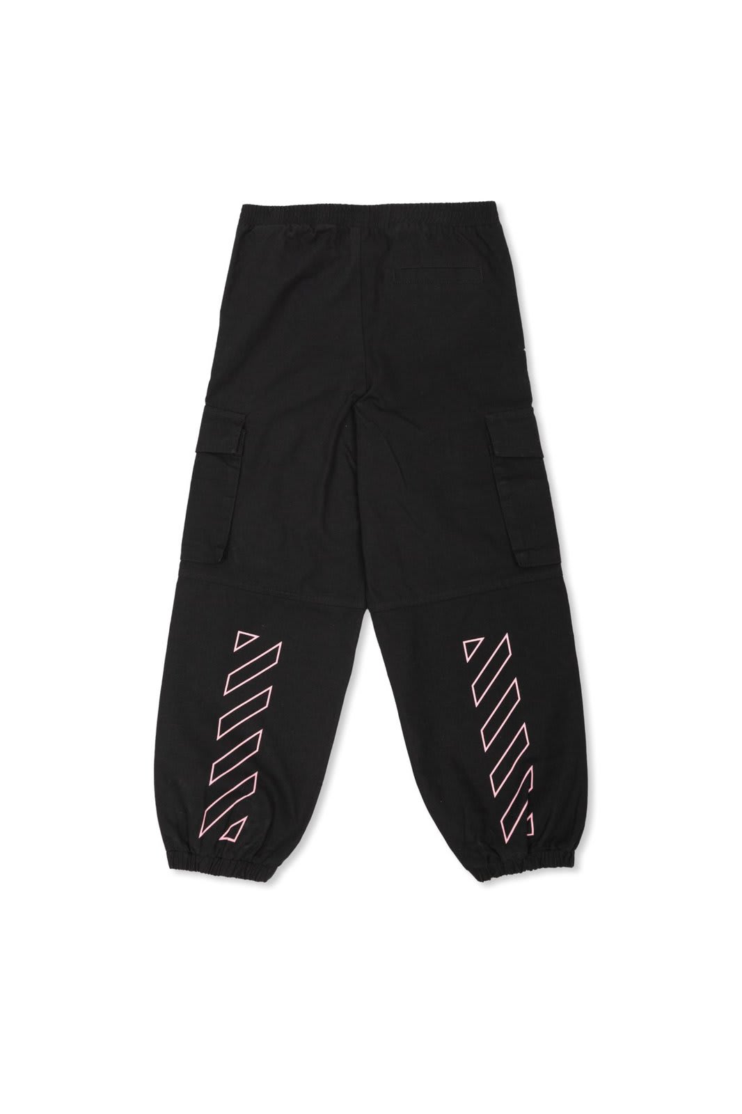 キッズ用ボトムス Off-White OFF STAMP CLEAR RIBBED PANT Off-White Kids Off Stamp Cotton Track Pants | Black | FARFETCH