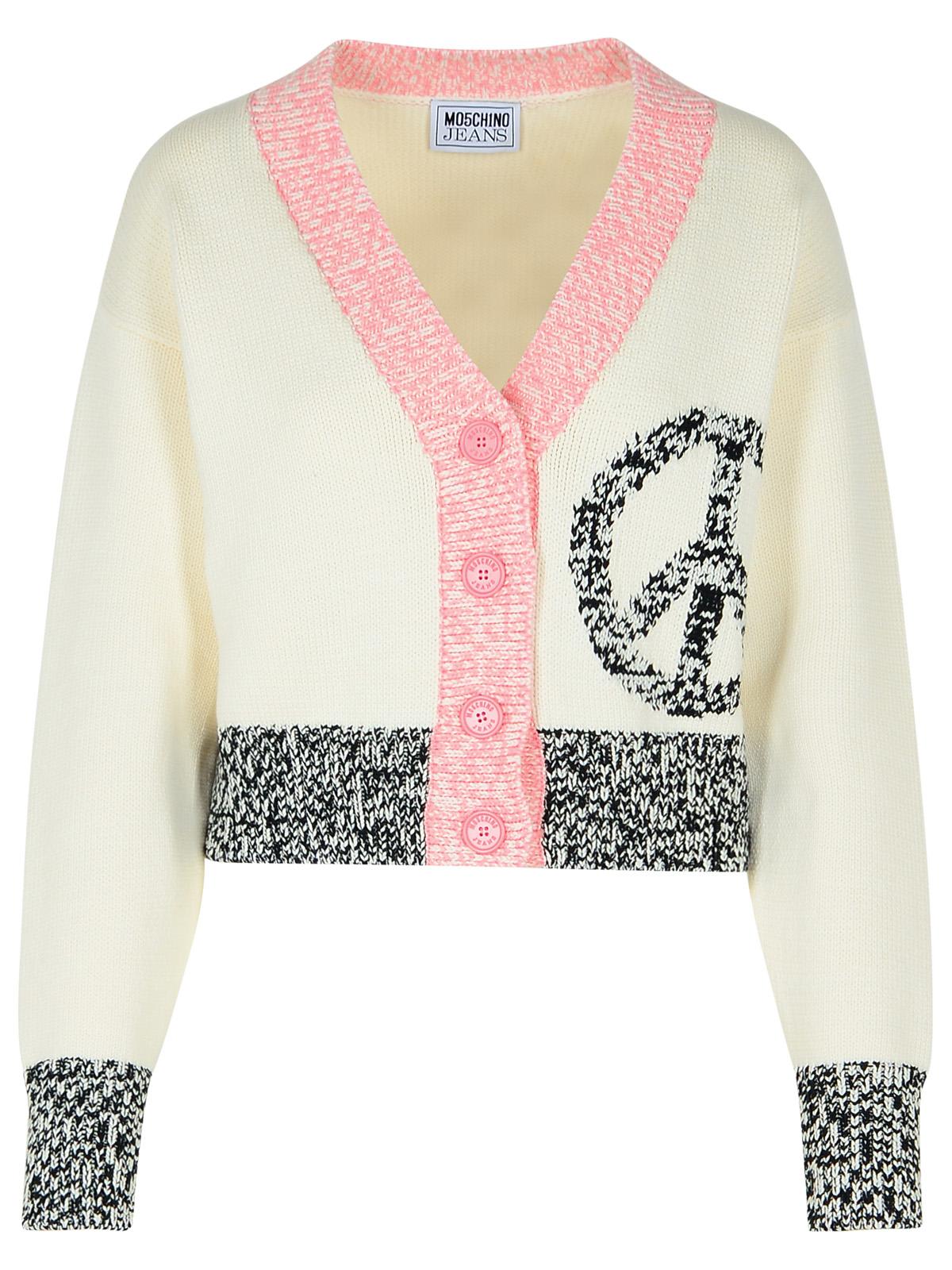 White Cotton Blend Cardigan