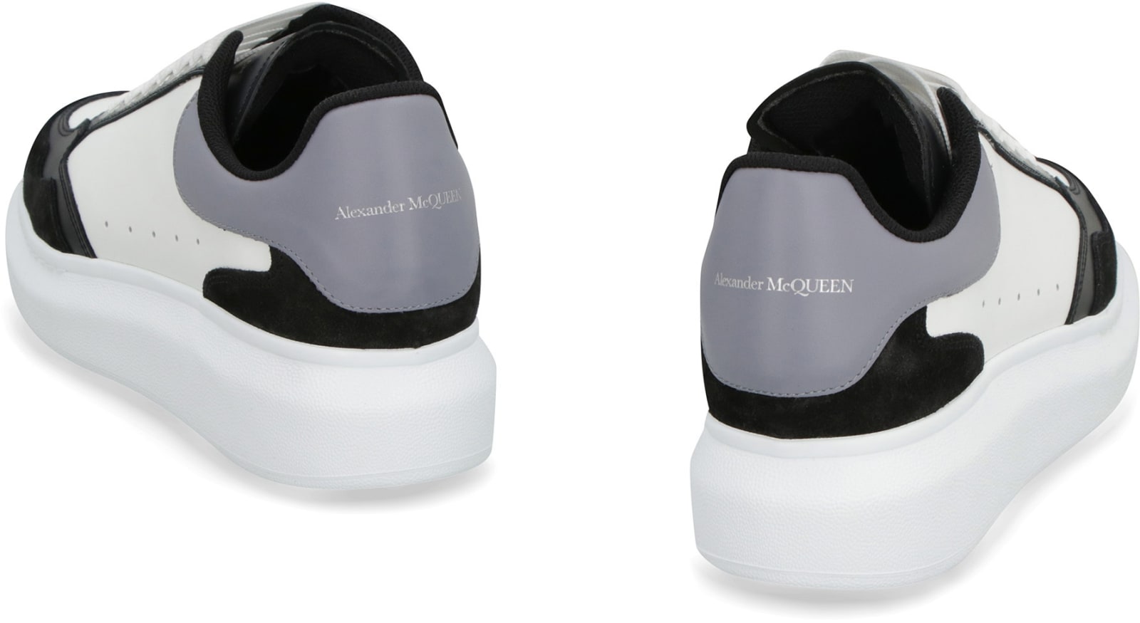 Alexander Mcqueen Oversize Sneakers In White, Black And Grey In White