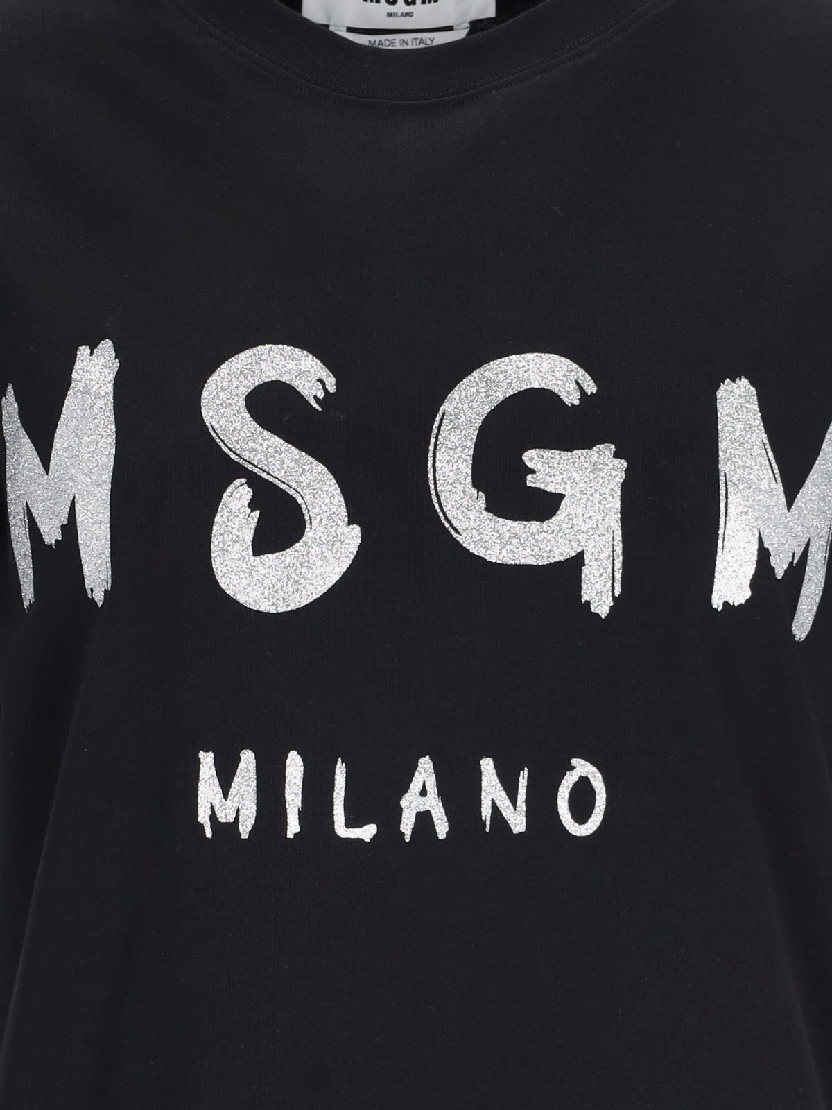 Shop Msgm Logo T-shirt In Black