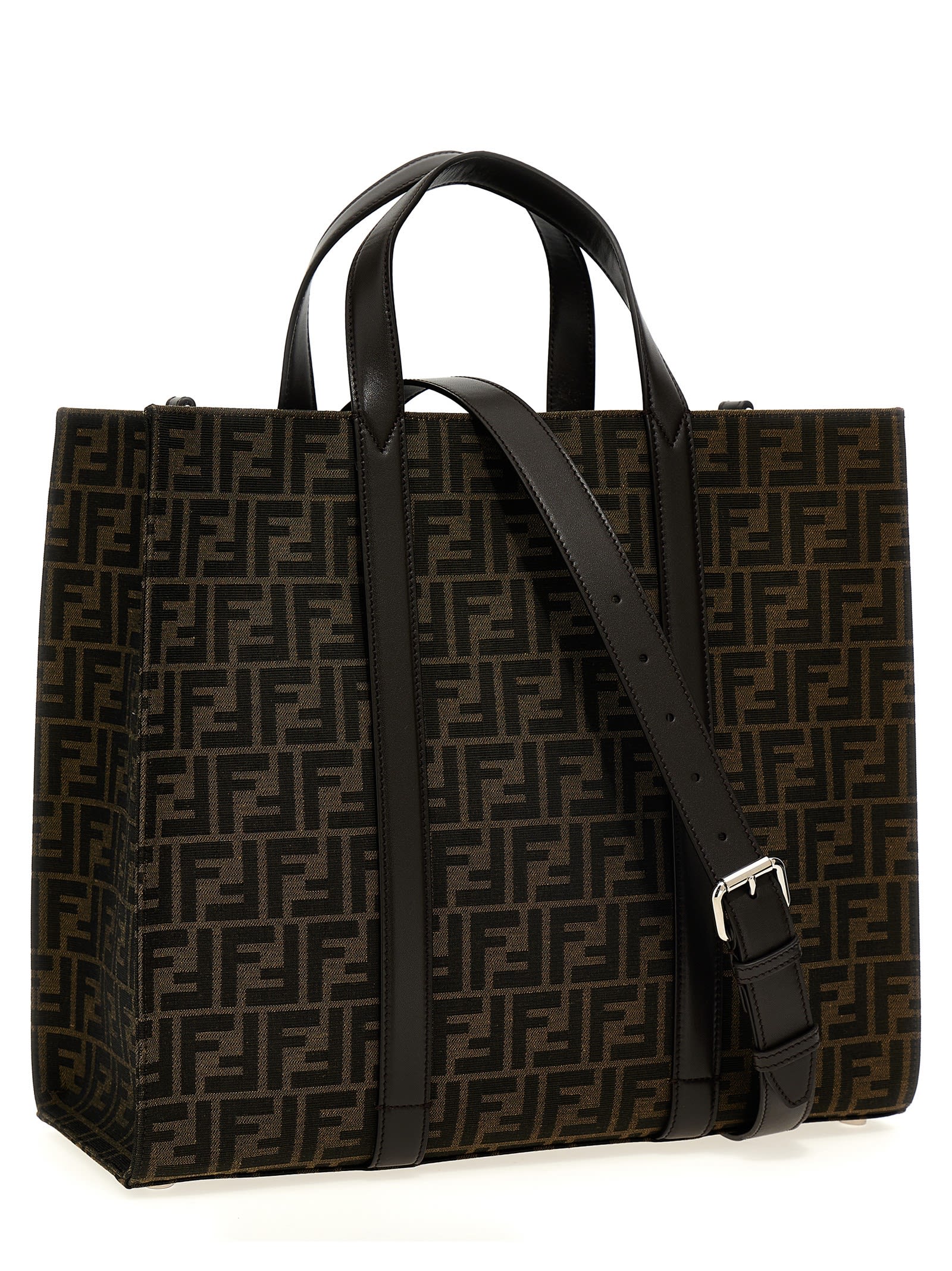 Shop Fendi Ff Shopping Bag In Brown