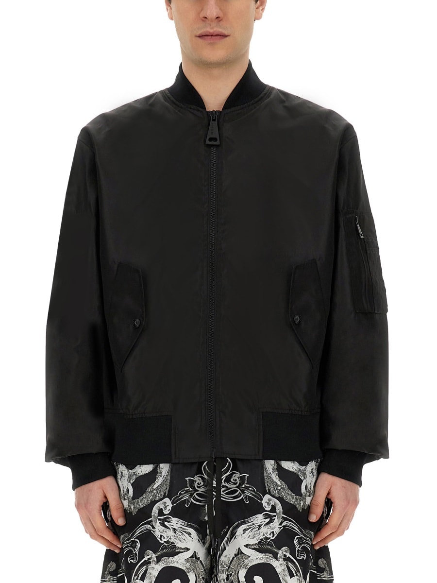Shop Versace Jeans Couture Technical Fabric Jacket In Black