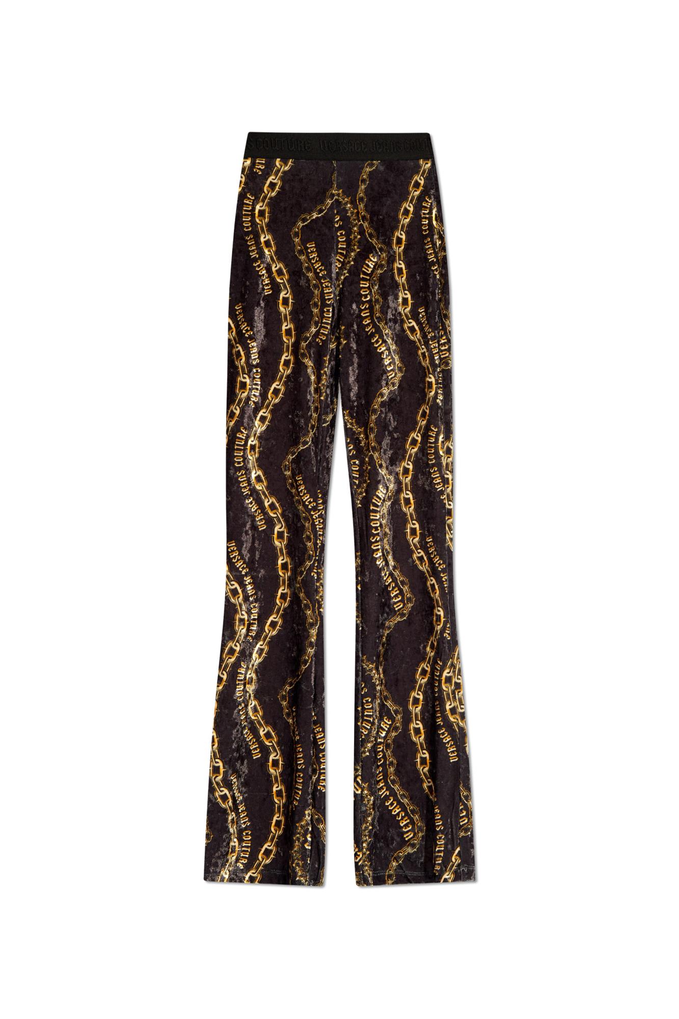 Shop Versace Jeans Couture Pants With Pattern In Black