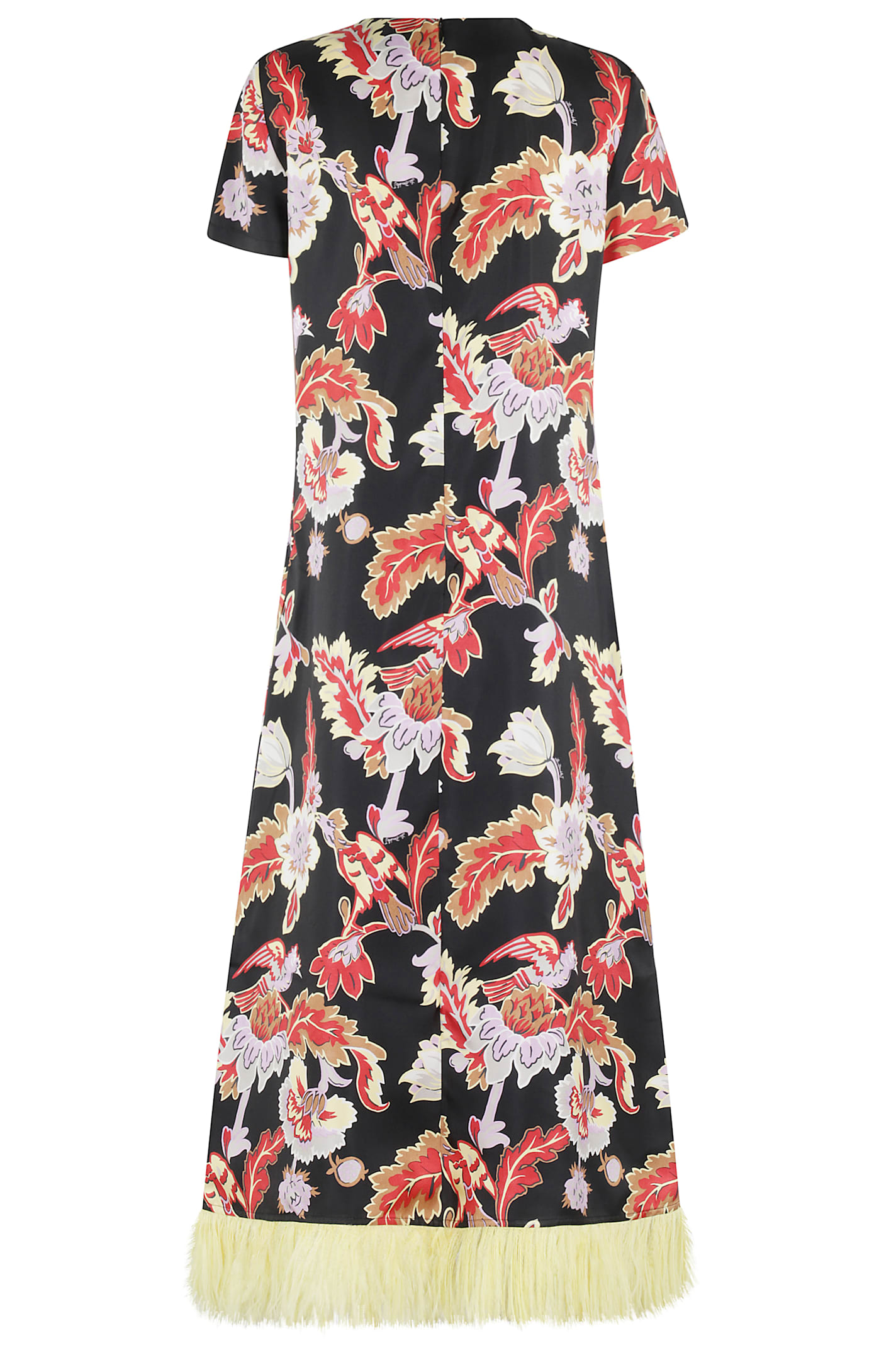 LA DOUBLEJ SWING DRESS WITH FEATHERS