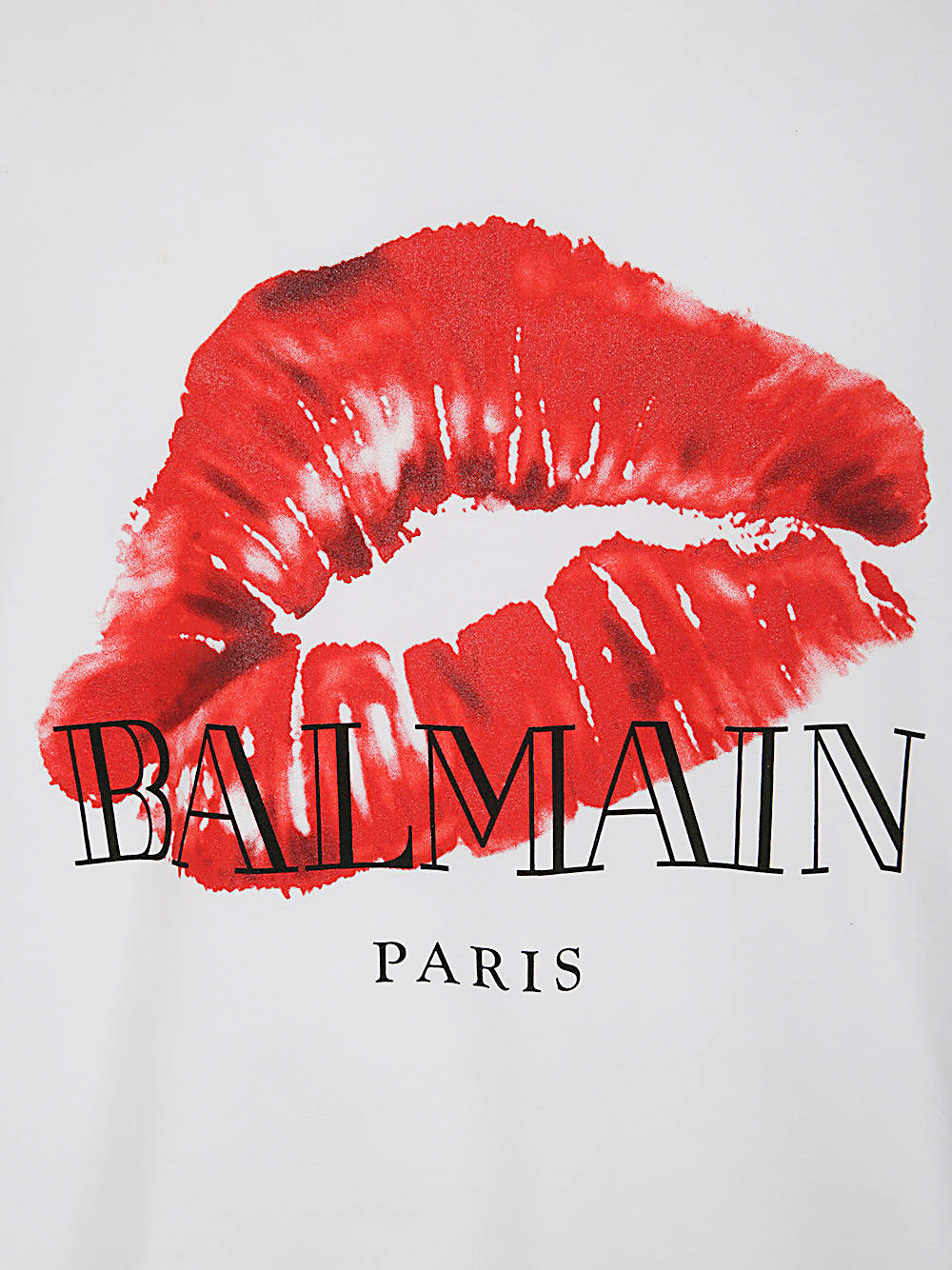 Shop Balmain Kiss Print Logo T.shirt.bulky In Gfa White Red Black