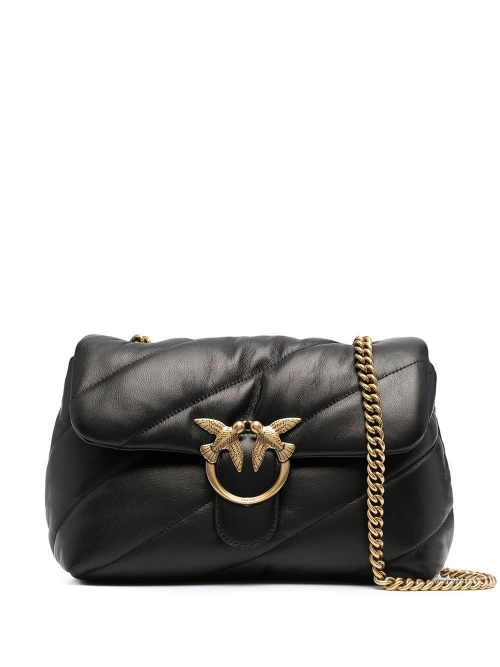 Pinko Love Classic Crossbody Bag In Black Quilted Leather