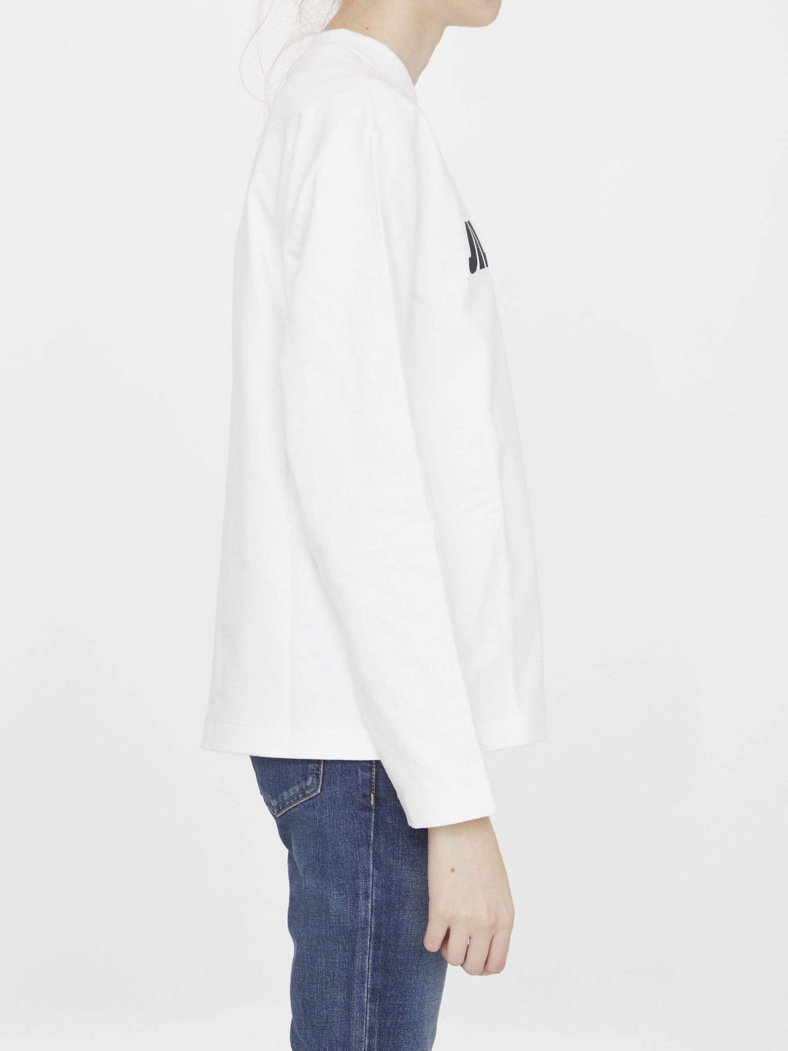 Shop Jil Sander Cotton T-shirt With Logo In Natural