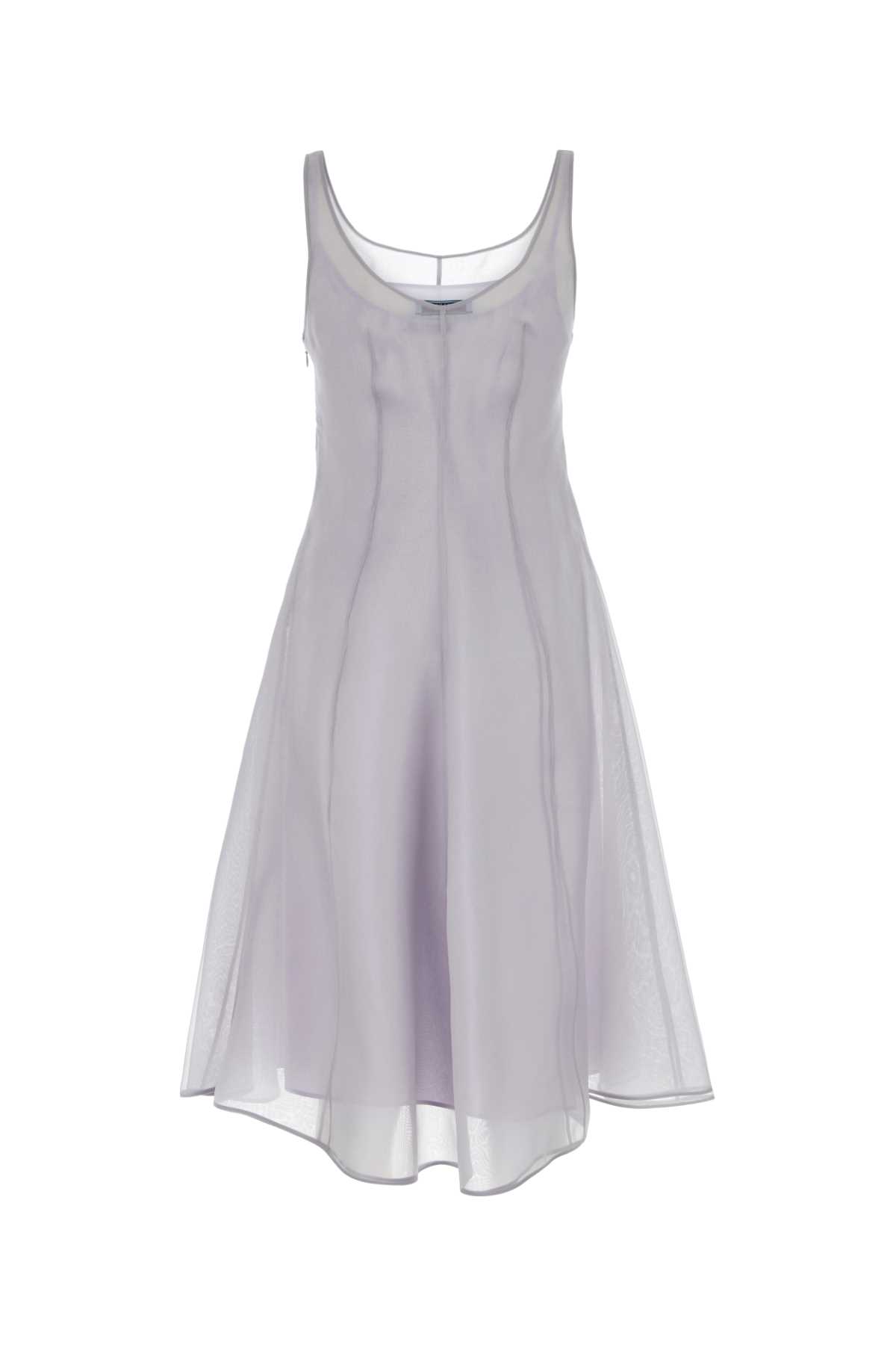 Shop Prada Lilac Organza Dress In Glicine