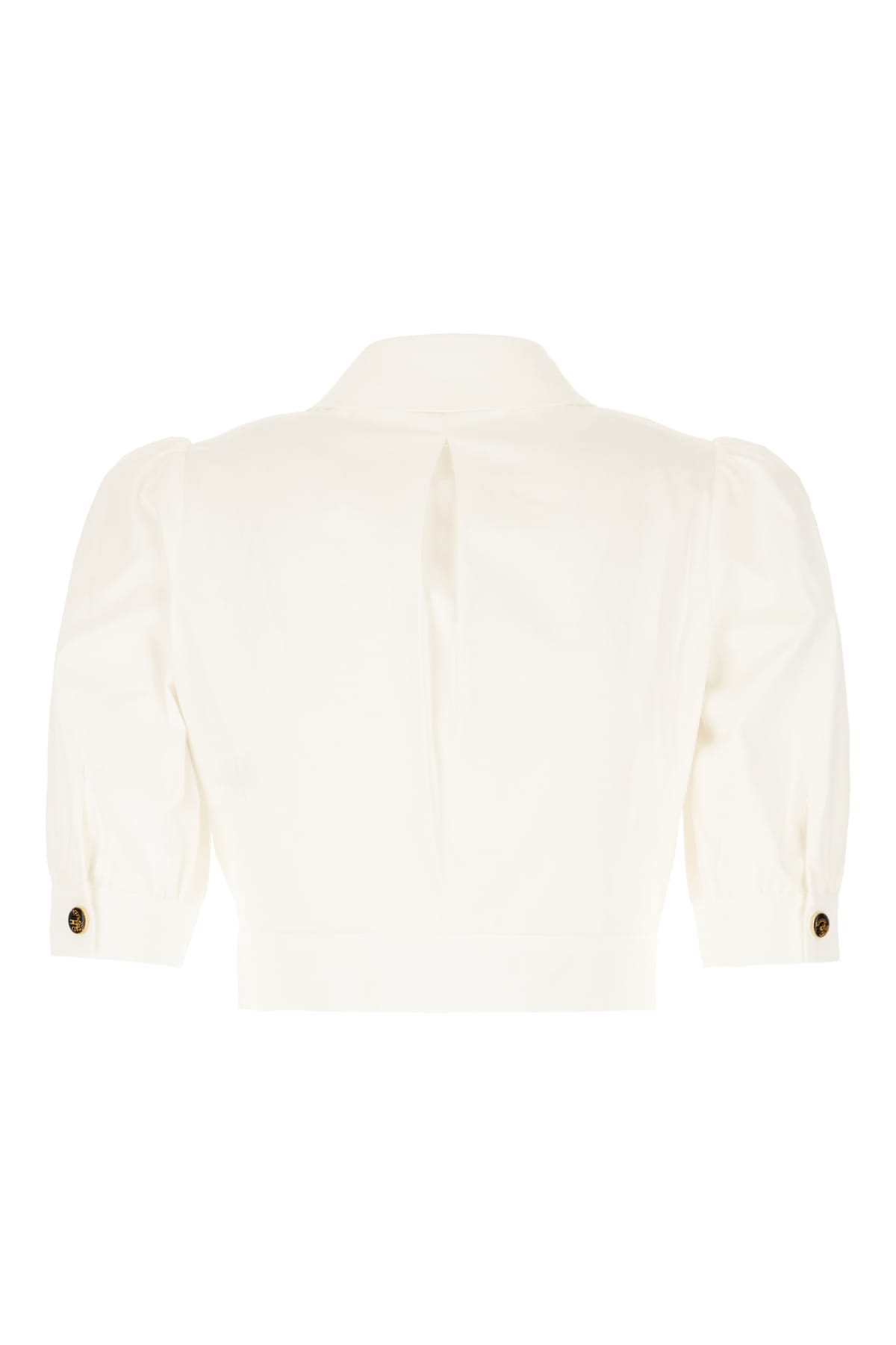 Shop Elisabetta Franchi White Poplin Stretch Shirt In 221