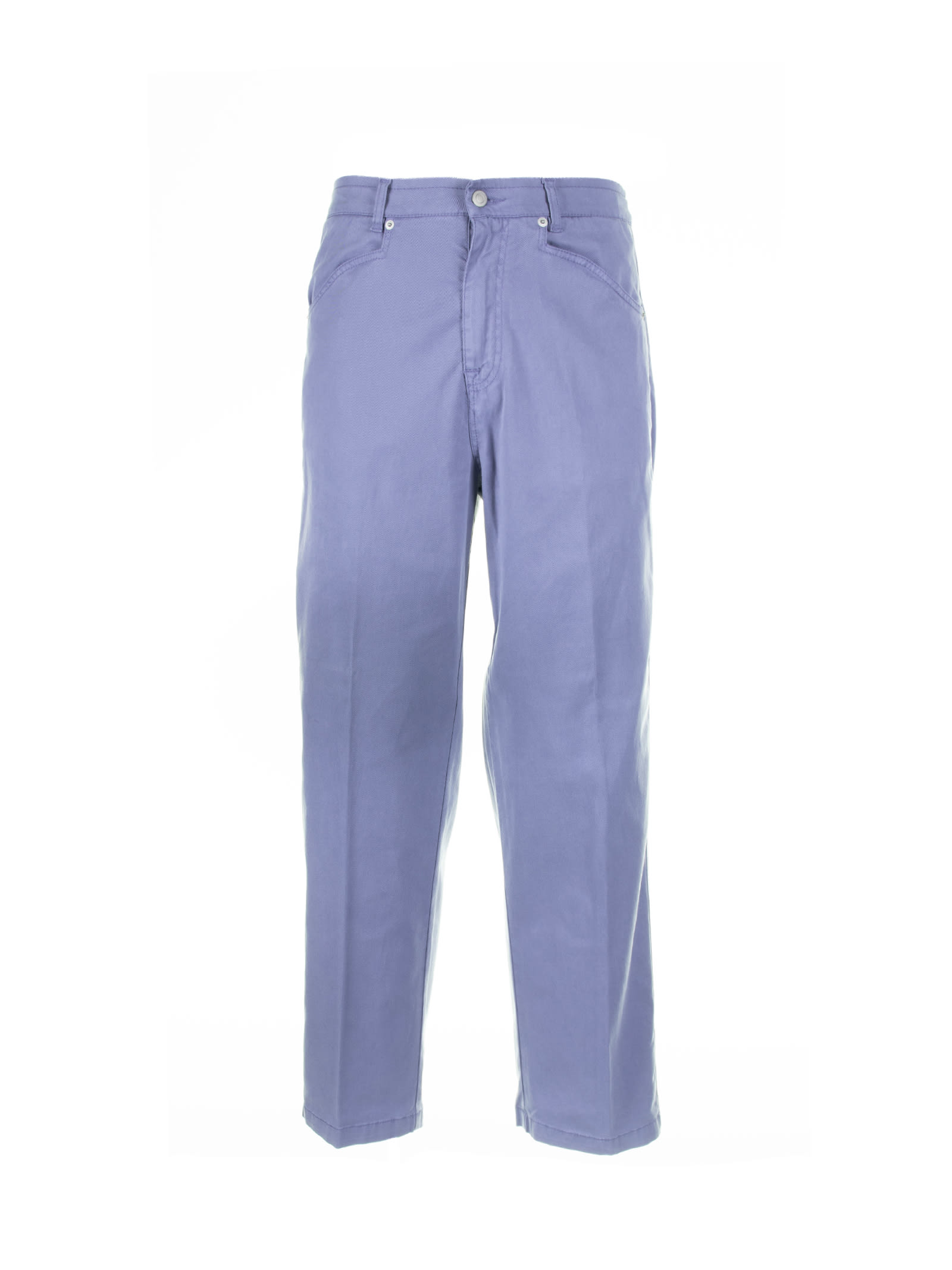 Shop Altea Air Force Blue Linen Trousers In Avio