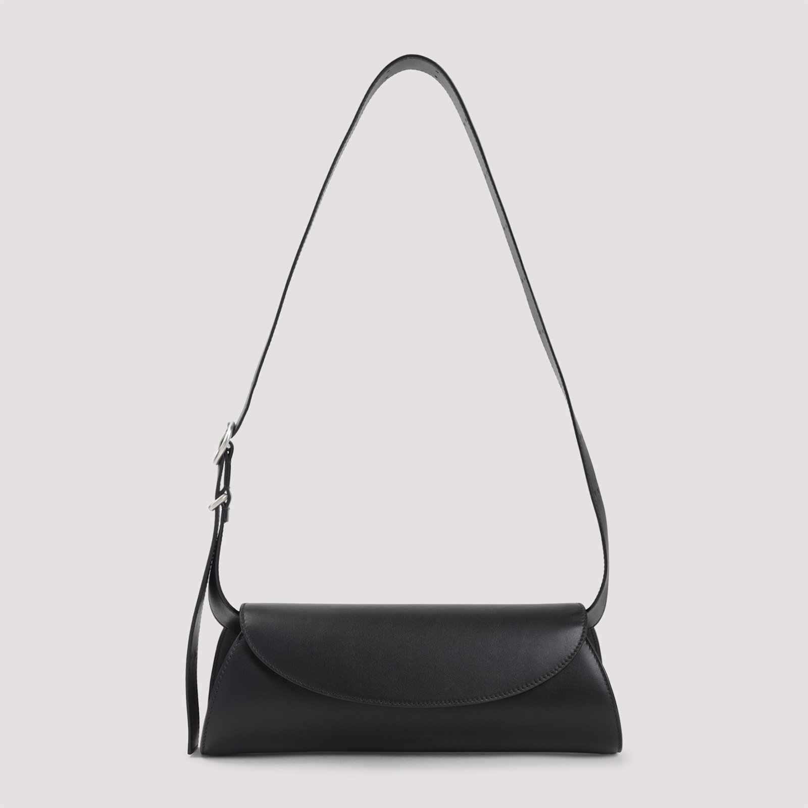Jil Sander Sm Cannolo Shoulder Bag In Black