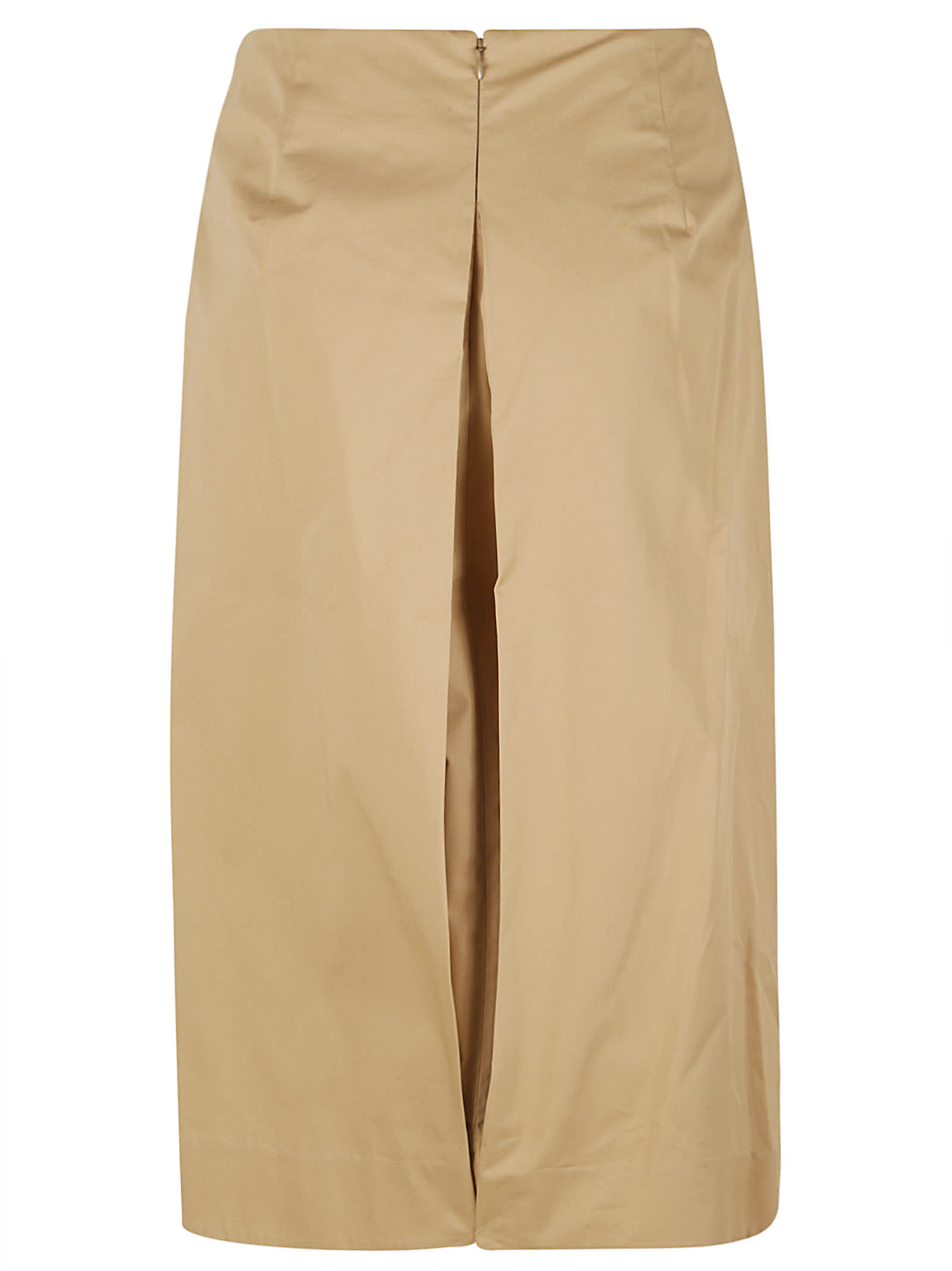 Shop Tory Burch Pleated Poplin Skirt In Summer Sand