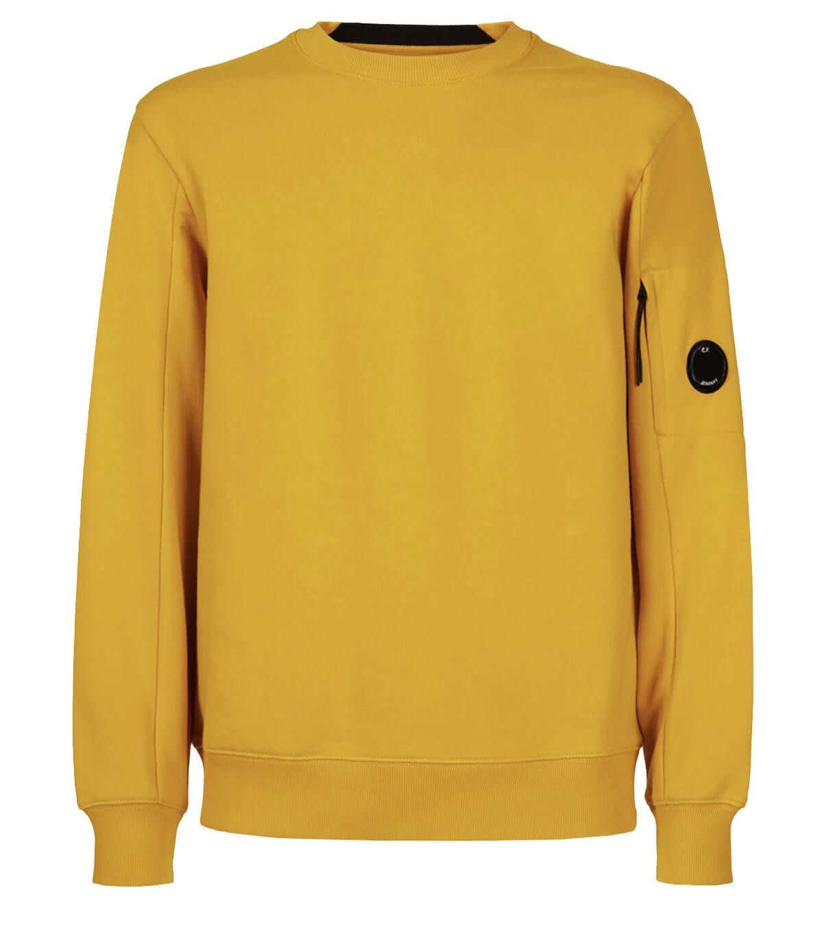 C.p. Company Diagonal Raised Fleece Mustard Sweatshirt