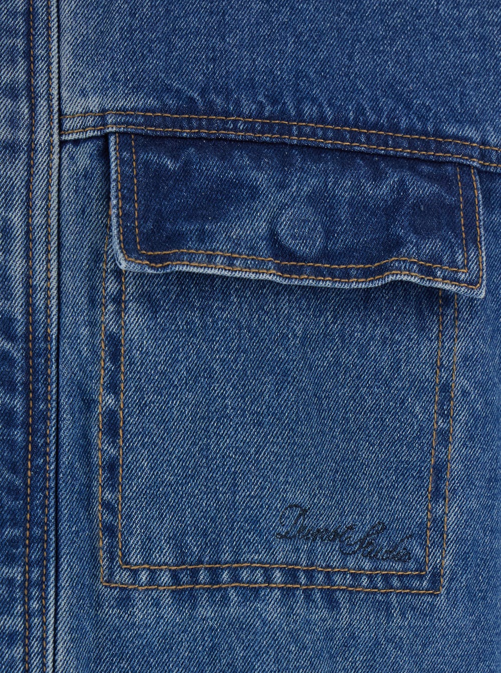 Dunst Blue Jacket With Contrast Collar And Patch Pockets On The Chest In Blu