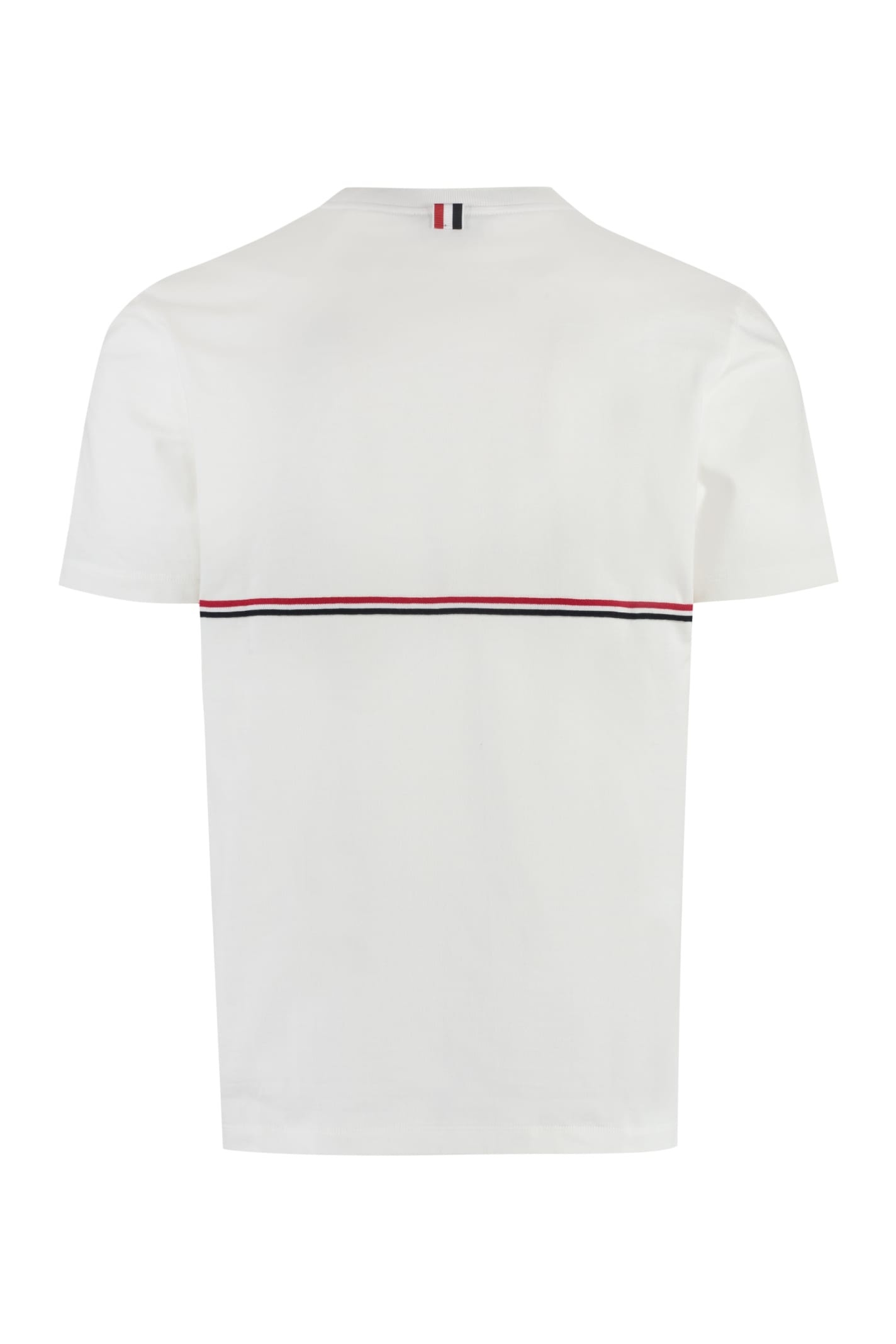 Shop Thom Browne Logo Cotton T-shirt In White