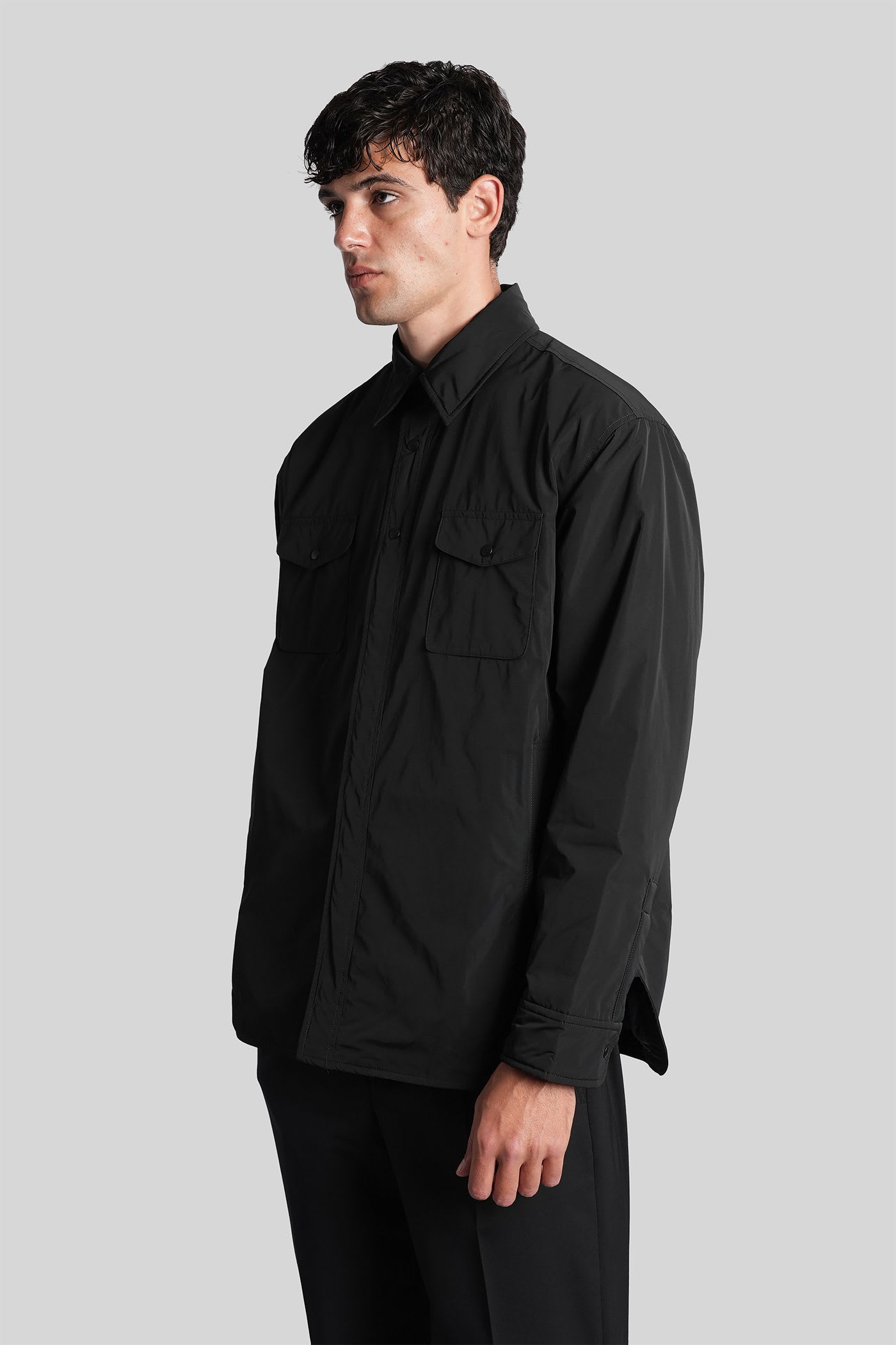 Aspesi Giles Casual Jacket In Black Polyester In Black