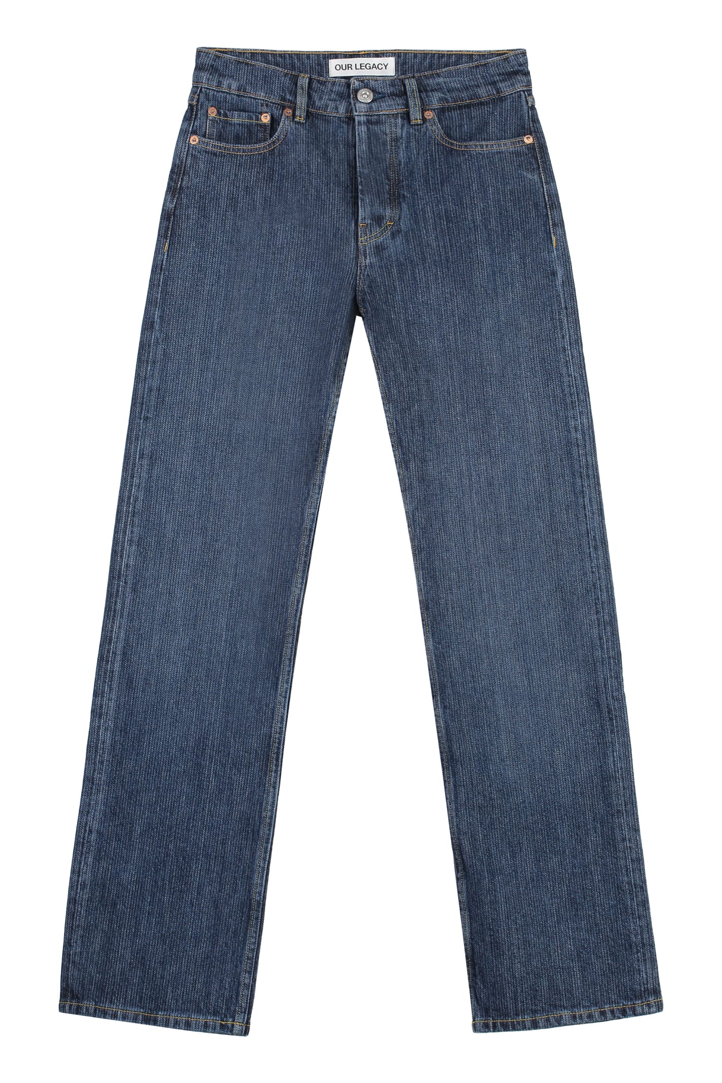 Shop Our Legacy 5-pocket Straight-leg Jeans In Blue