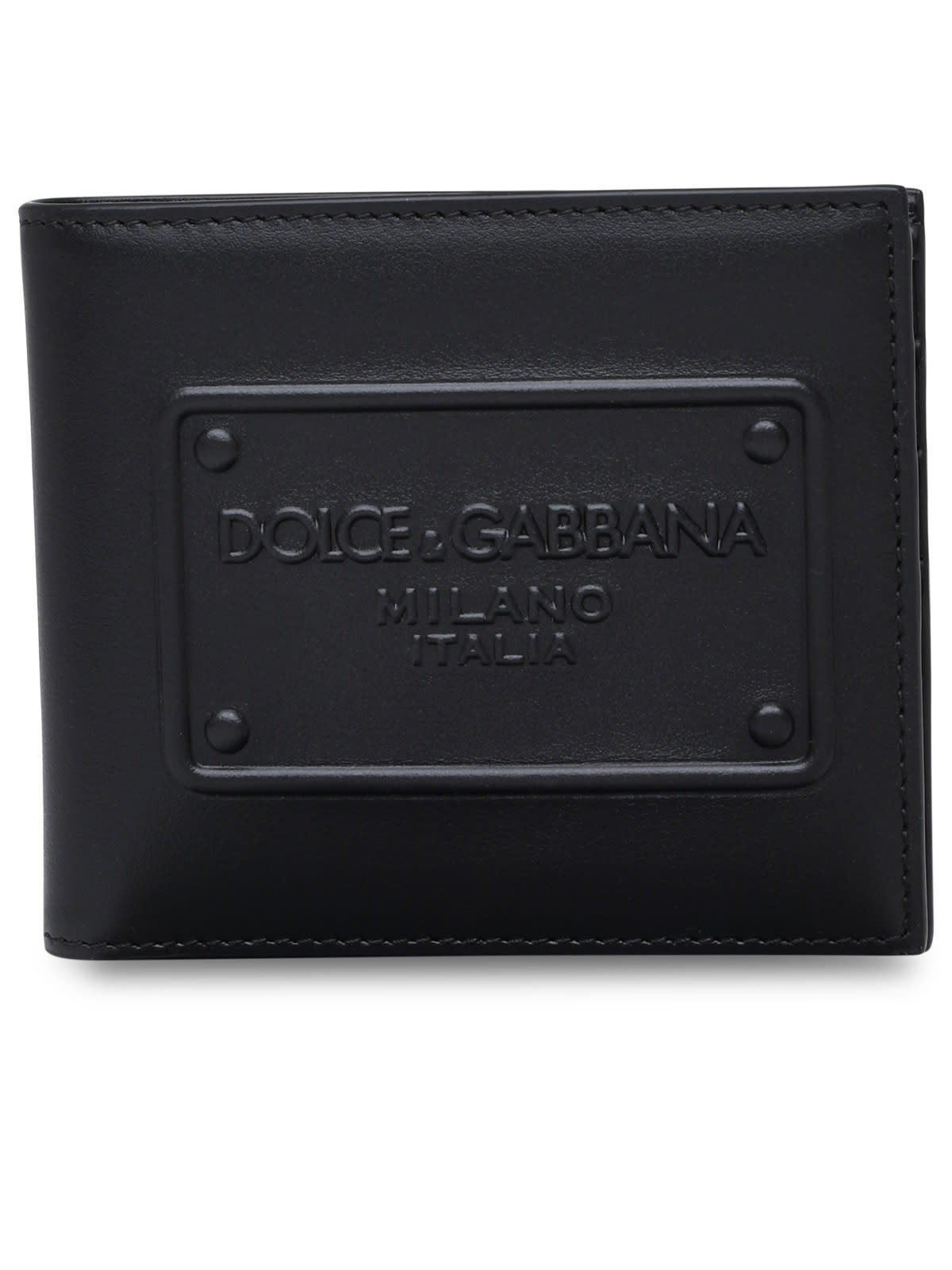 Dolce & Gabbana Black Calfskin Bi-fold Wallet