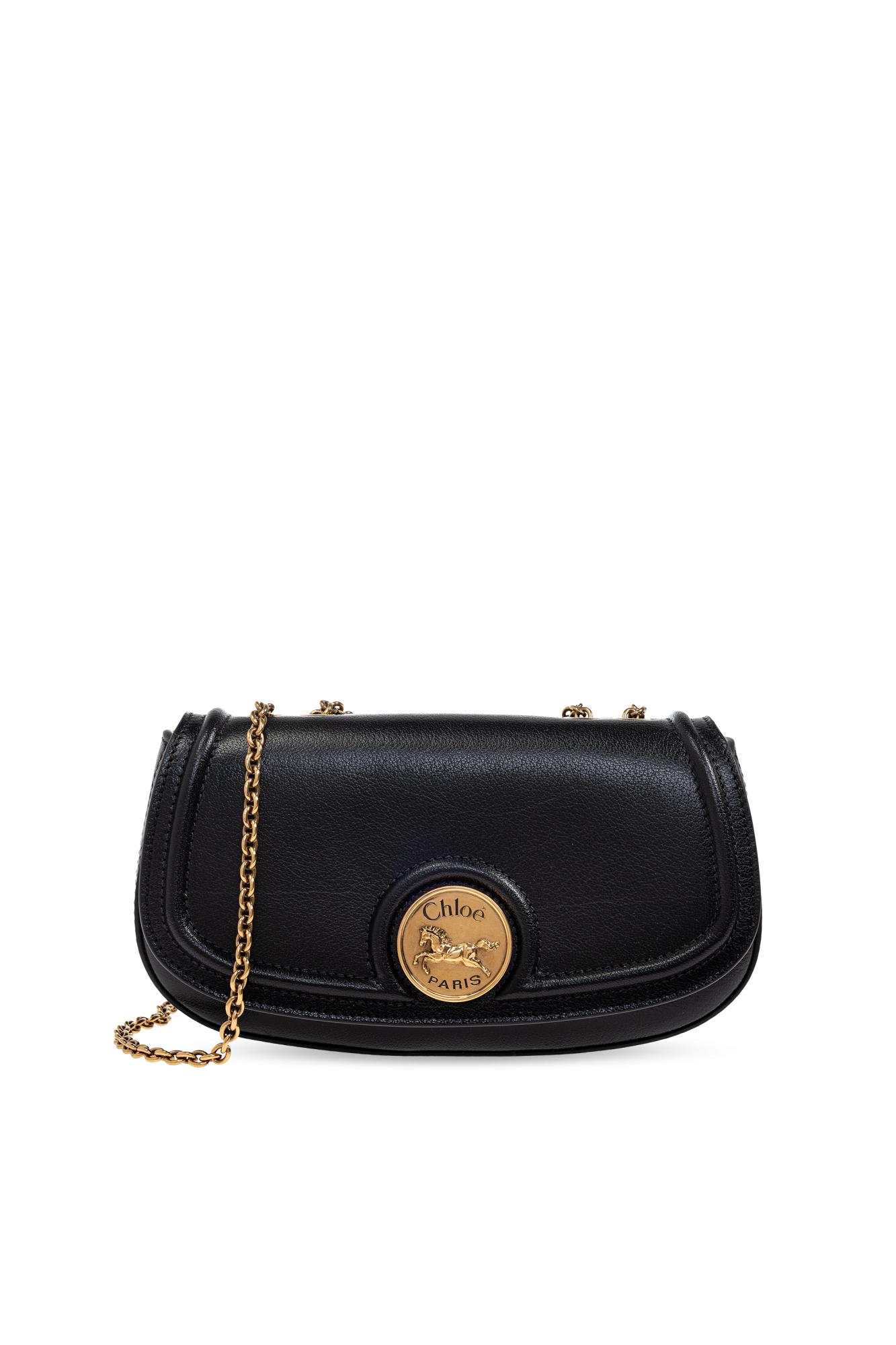 Chloé Shoulder Bag Horse Medal Mini In Black