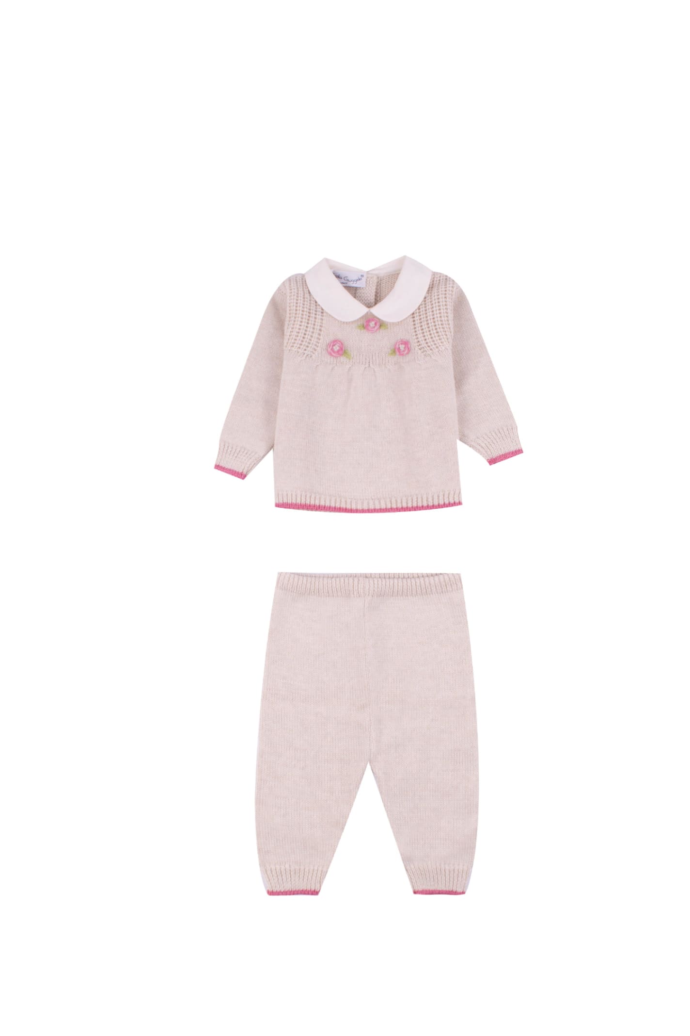 Piccola Giuggiola Kids' Wool Sweater And Pants In Rose