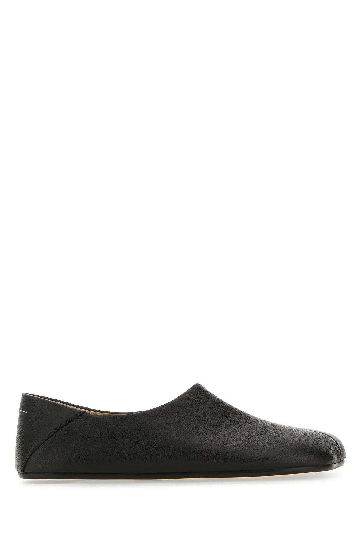 Mm6 Maison Margiela Black Leather Loafers