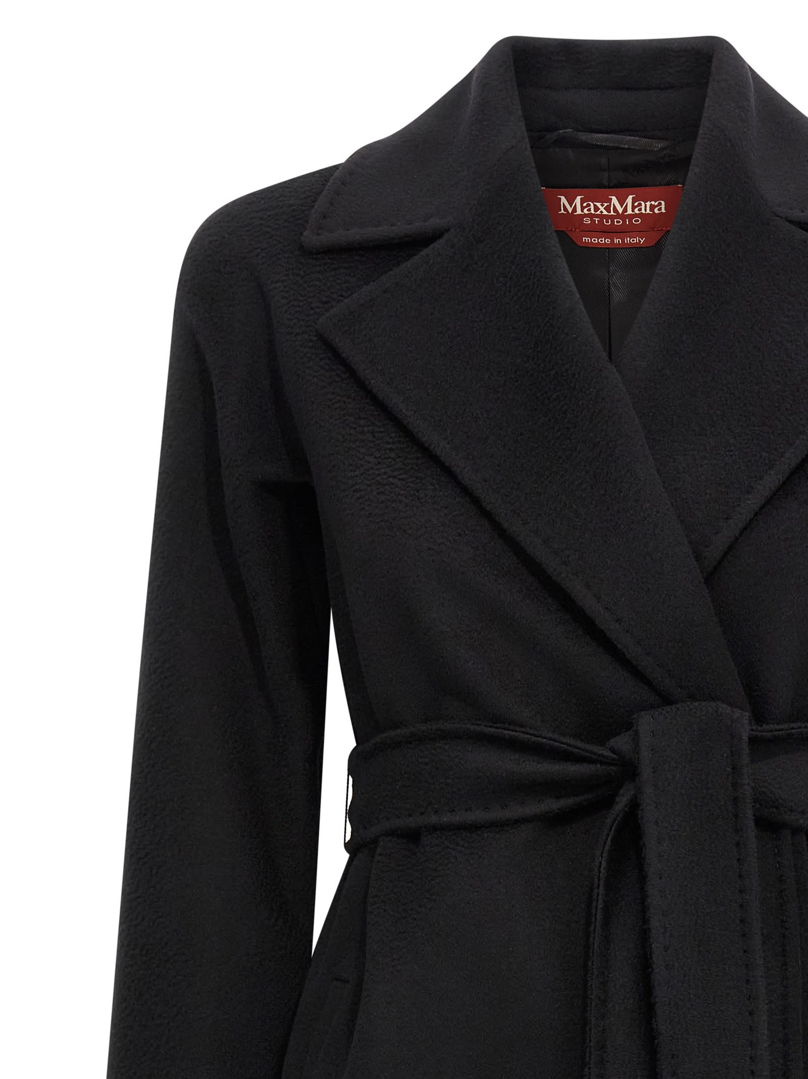 Max Mara Dravenna Coat In Black