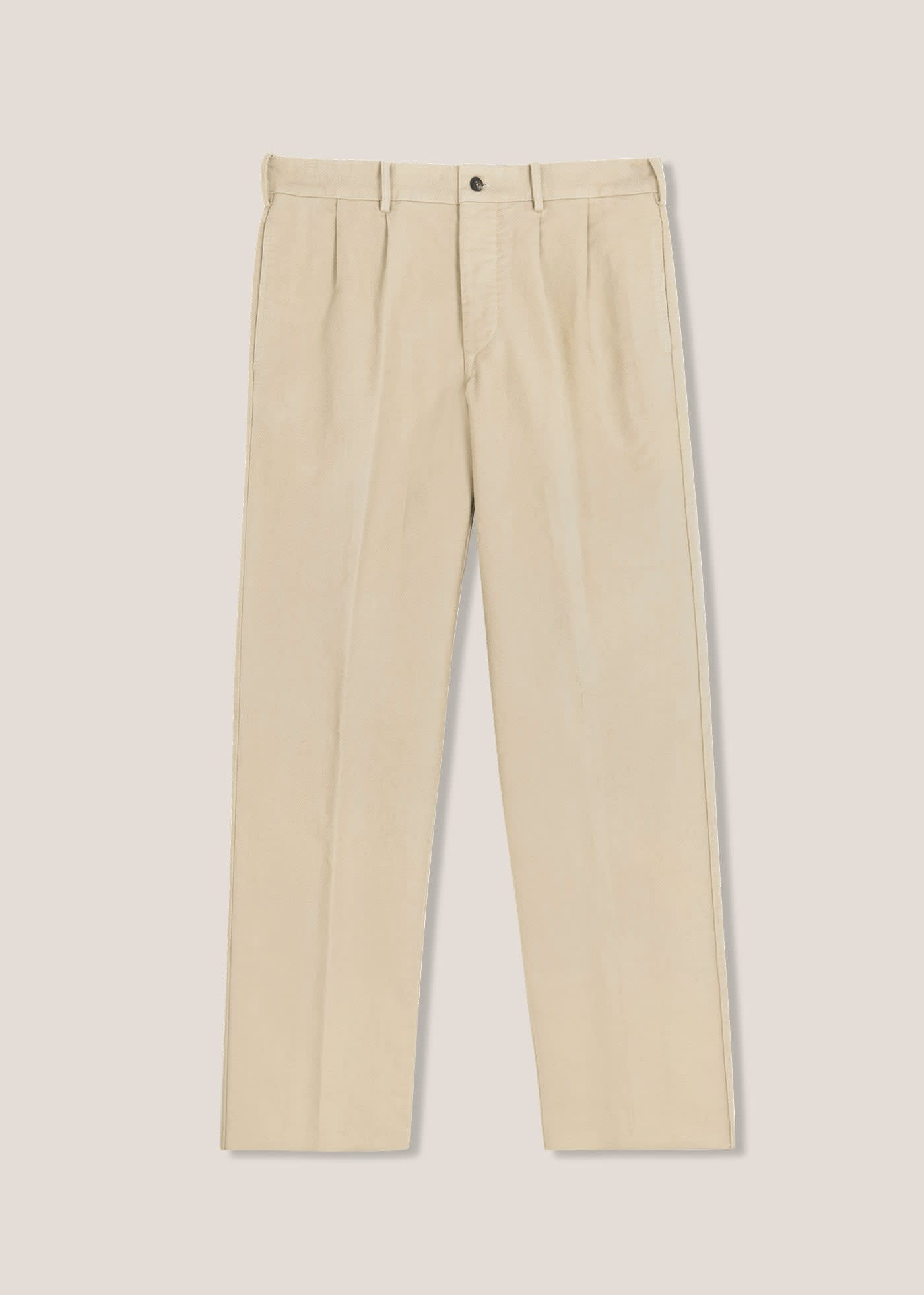 Shop Doppiaa Aalghero Straight-leg Pleated Cotton-flannel Trousers