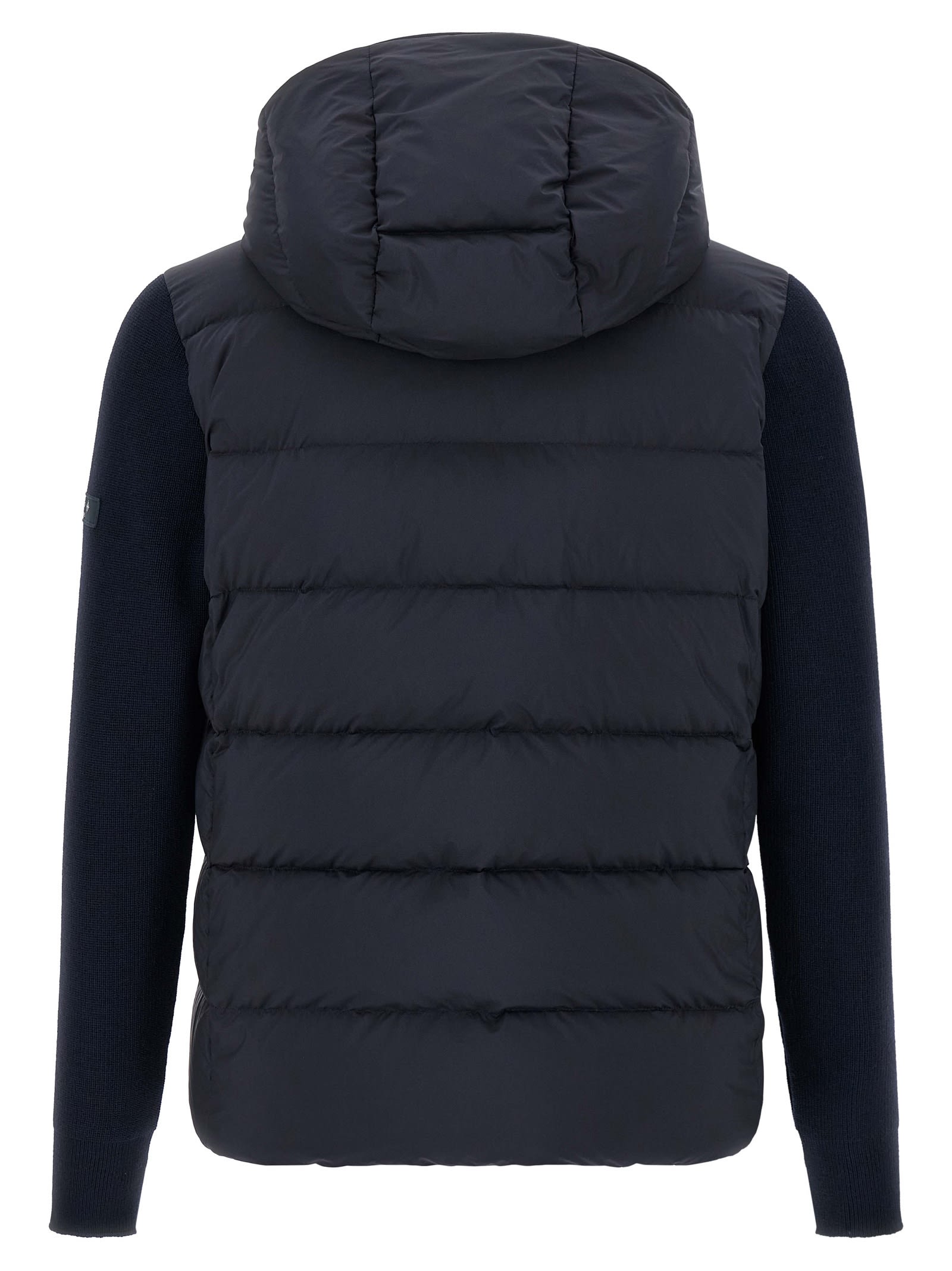 Tatras Keitie Black Down Jacket With Drawstring Hood And Logo Patch On The Side In Tech Fabric Man In Blue
