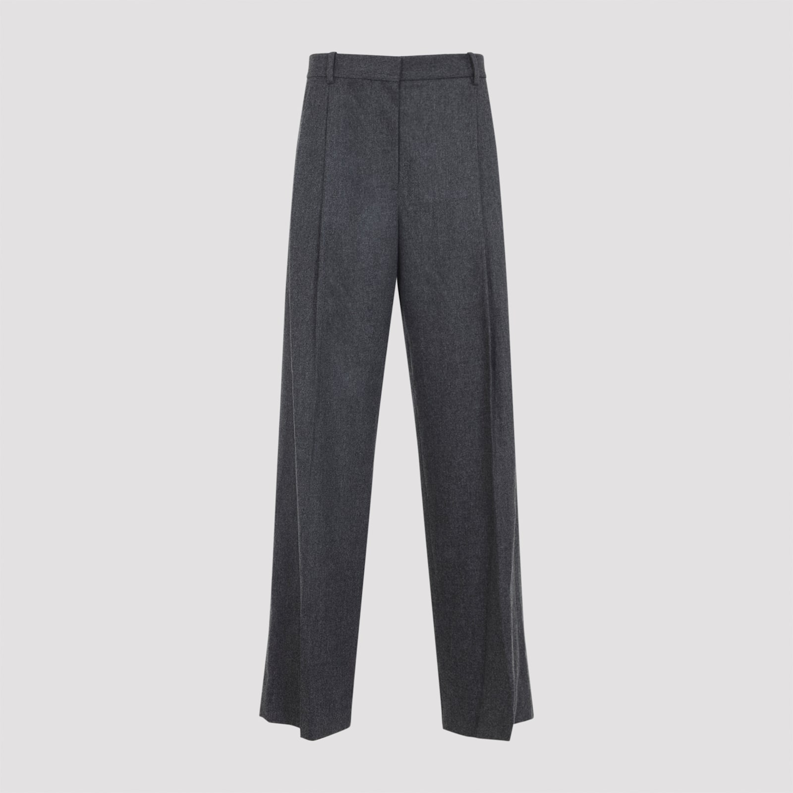 Khaite Wool Straight-leg Trousers In Blue