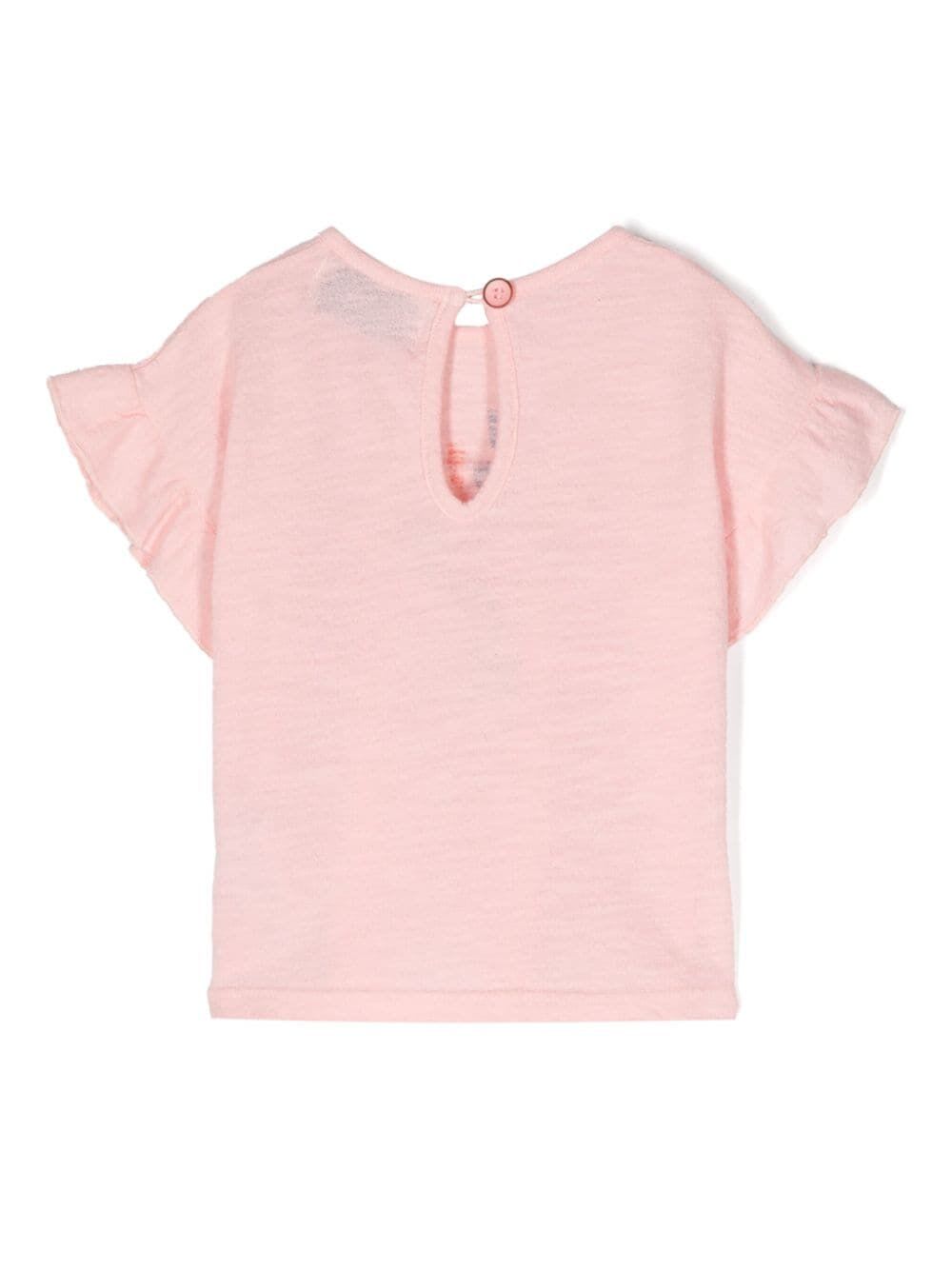 Shop Bobo Choses Baby Fireworks Ruffle T-shirt In Pink