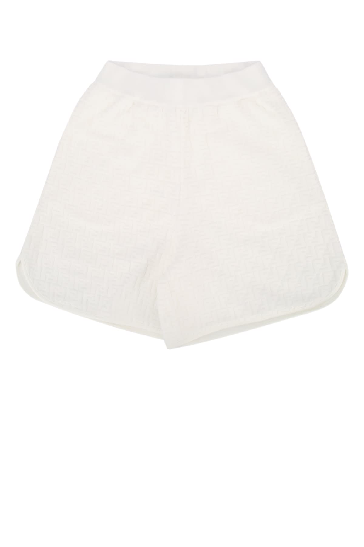 Fendi Shorts Spugna Ff In White