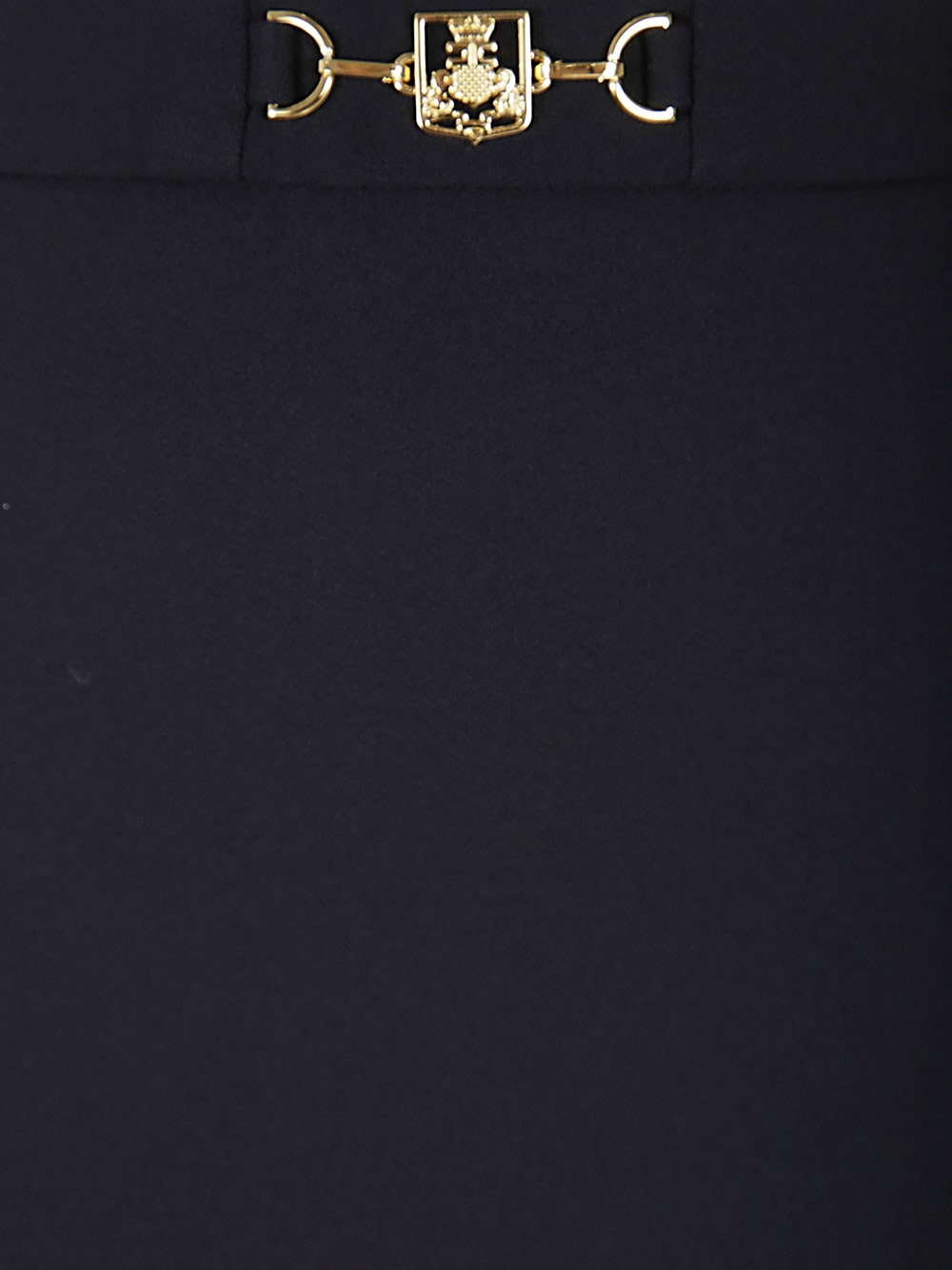 Elisabetta Franchi Longuette Skirt With Satin Side Bands In Black
