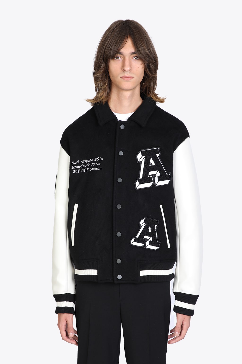 Axel Arigato Illusion Varsity Jacket Black wool varsity jacket - Illusion varsity jacket