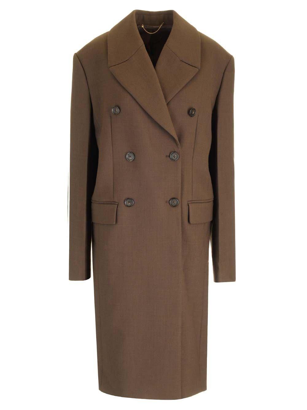 TOTÊME BROAD DOUBLE-BREASTED MIDI COAT 