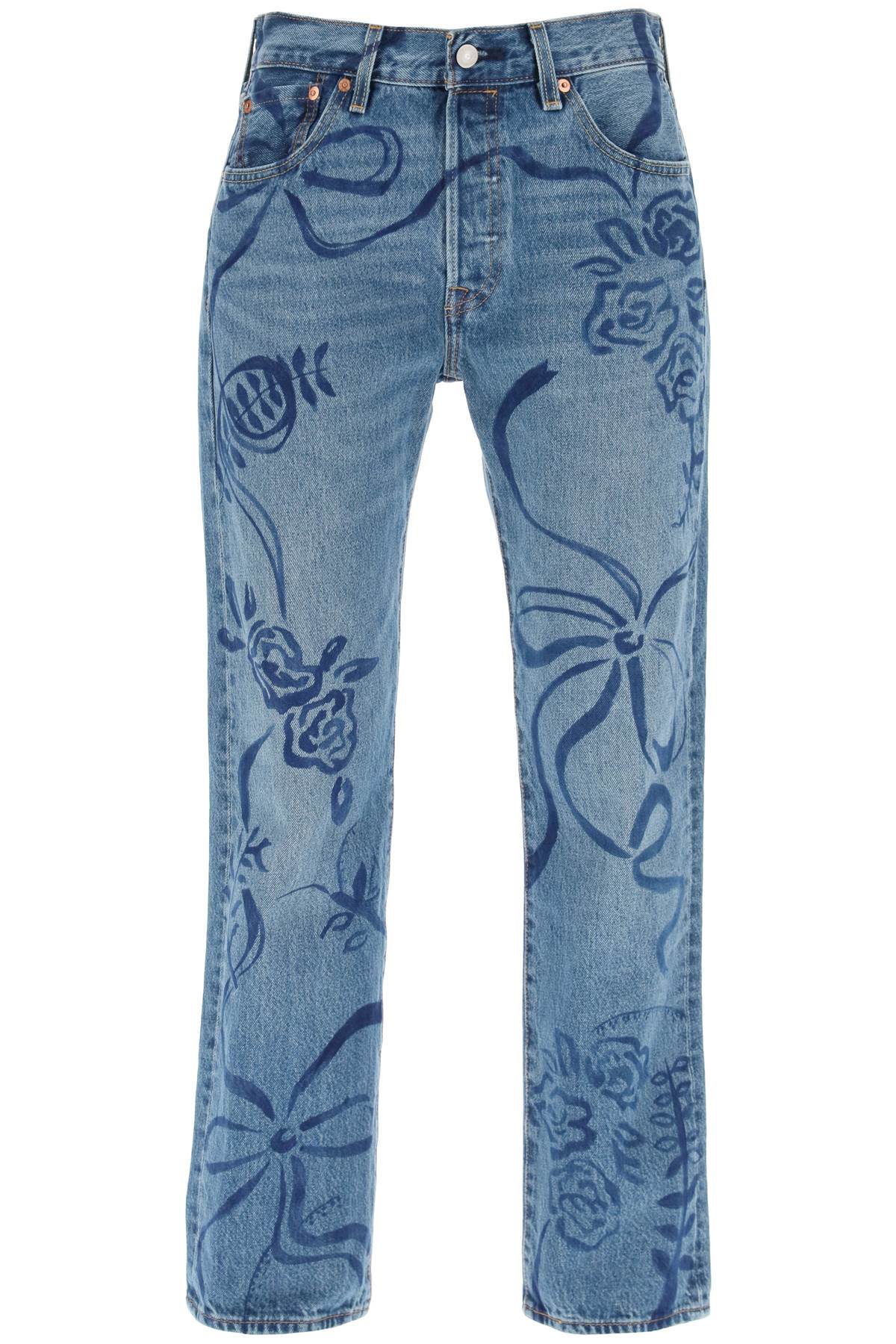 Shop Collina Strada Upcycled Levis 501s In Laurel Ashleigh Floral In Laurel Ashleigh Floral (blue)