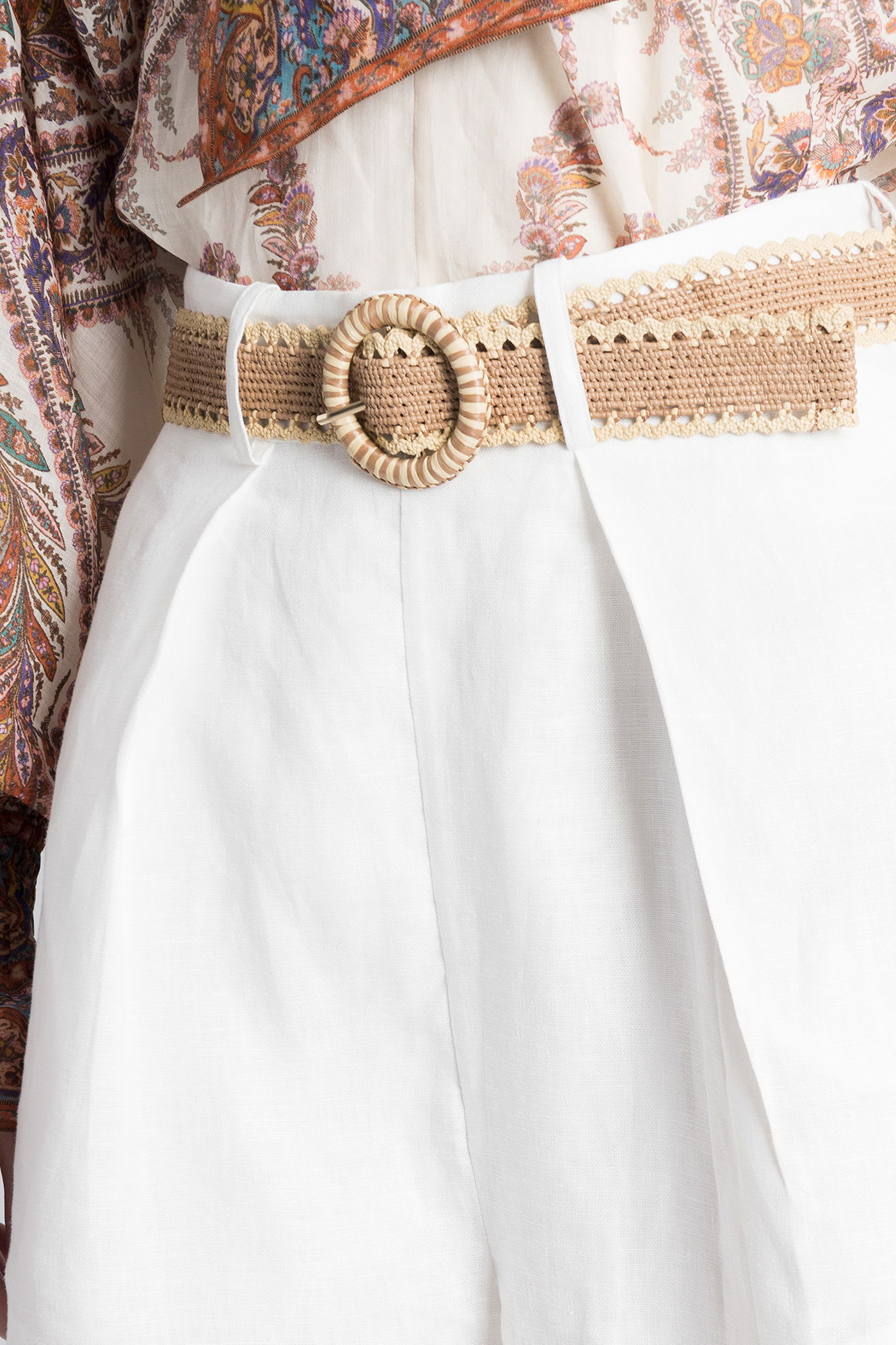 Zimmermann Acacia Cotton Tuck Shorts In White