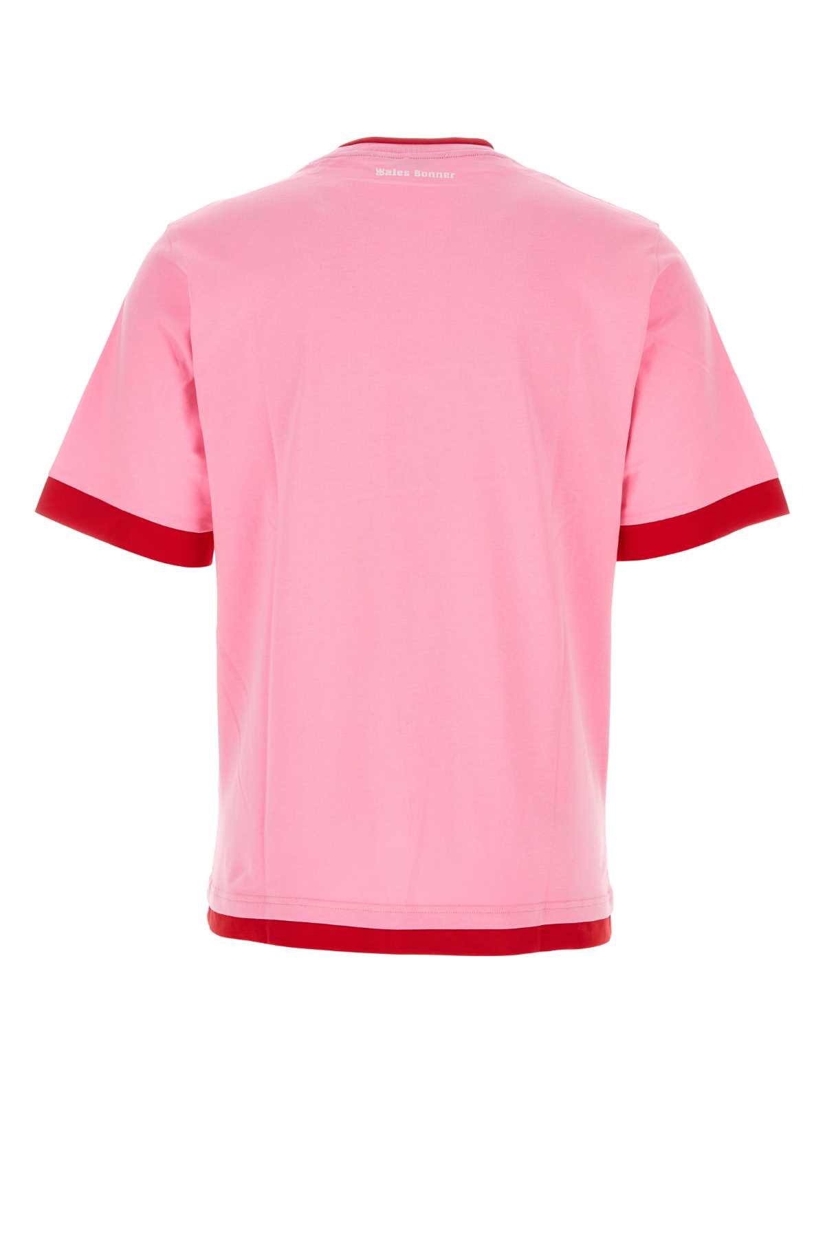Shop Wales Bonner Pink Cotton Marathon T-shirt In Pinkandred