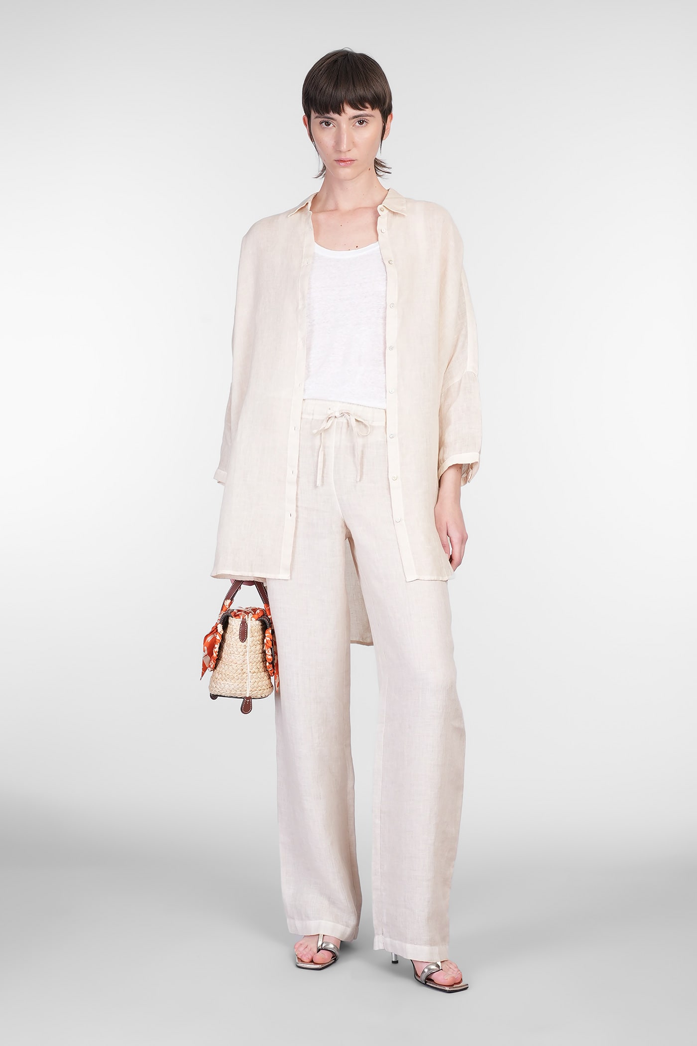 Shop 120% Lino Pants In Beige Linen