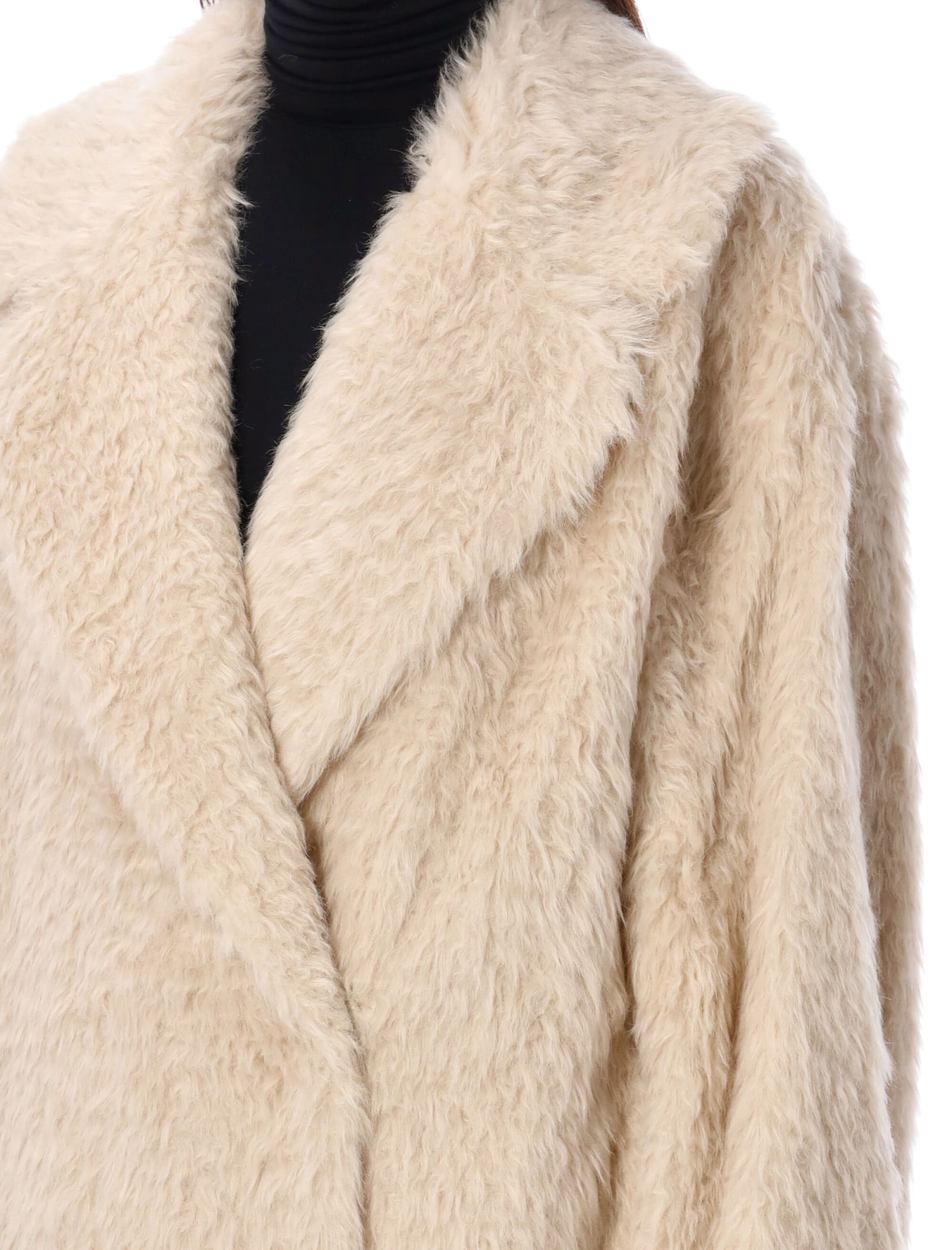 Shop Stand Studio Nicole Faux-fur Coat In Cream