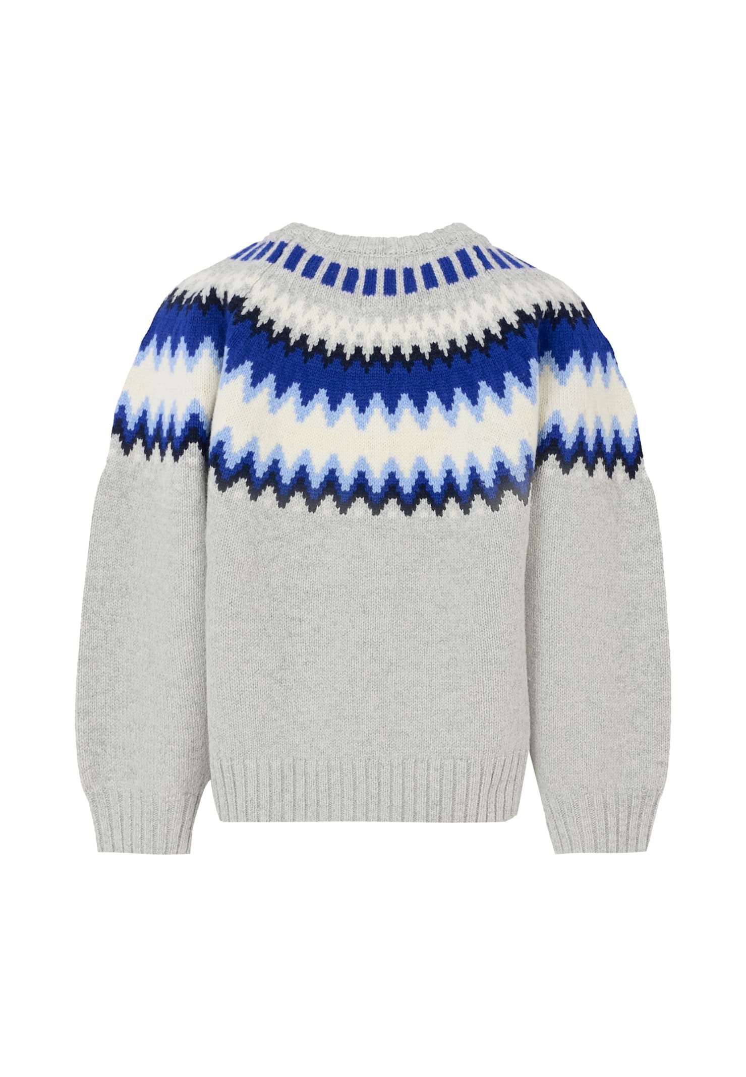 Molo Grey Sweater, For Boy With Nordic Pattern In Gray